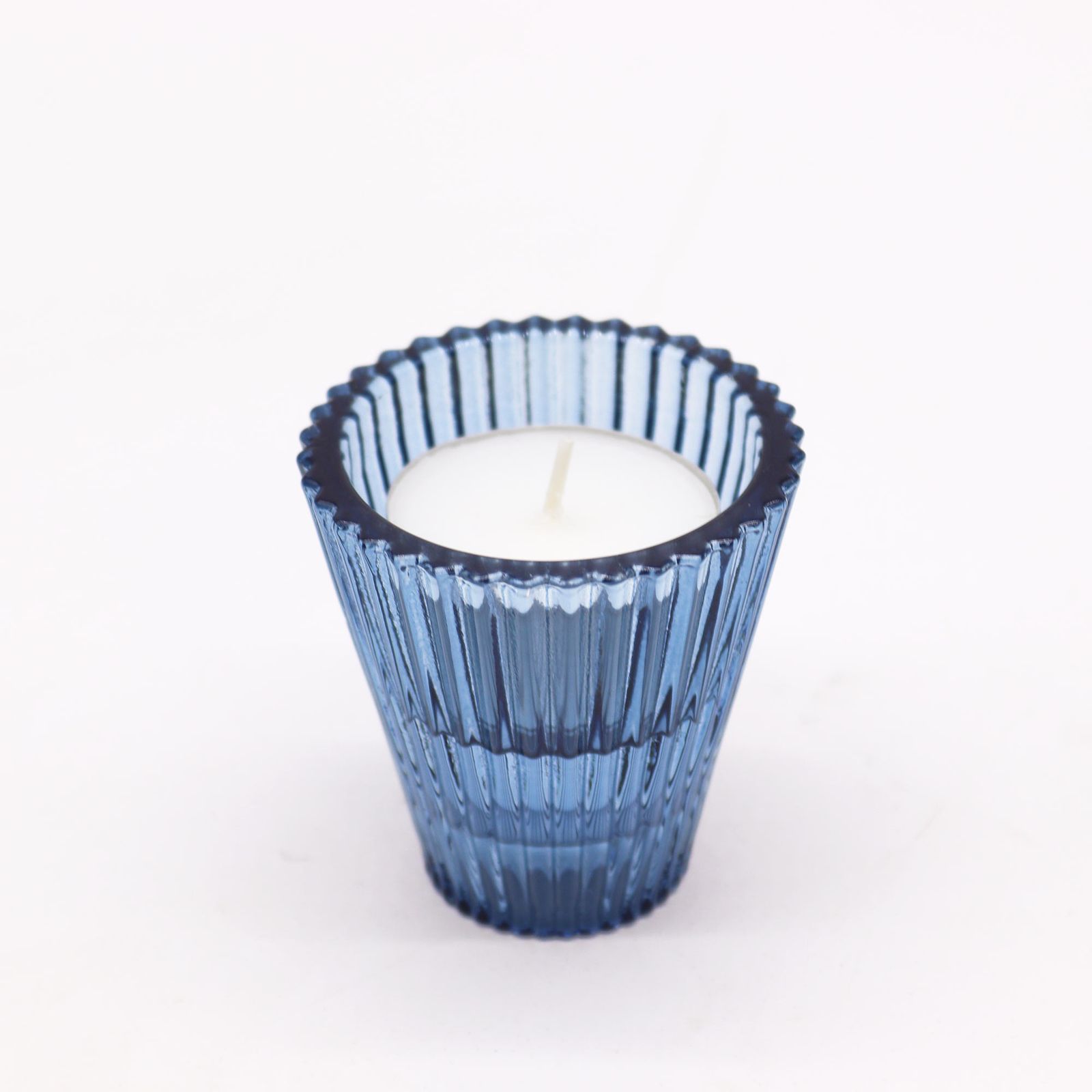 Portavelas reversible para cena / vela de té - Azul real - Imagen 2