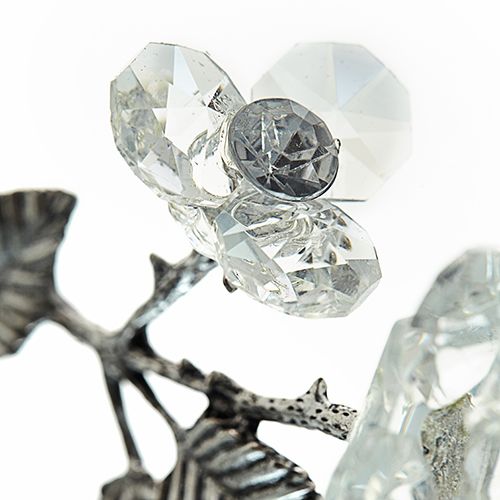 Rosa de Cristal con Tallo Plateado - Imagen 5