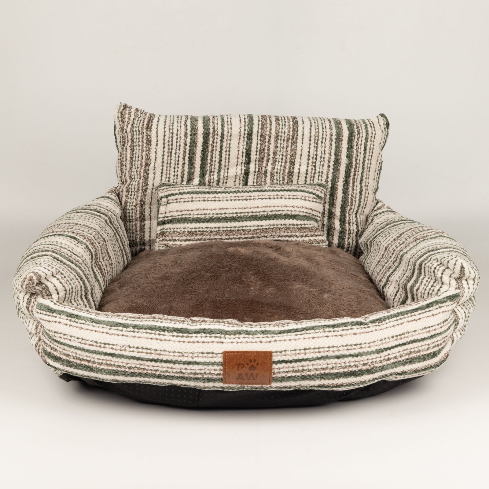 PAW Bed – Sofá pequeño – Rayas marrones – 50 × 50 × 26 cm - Imagen 10