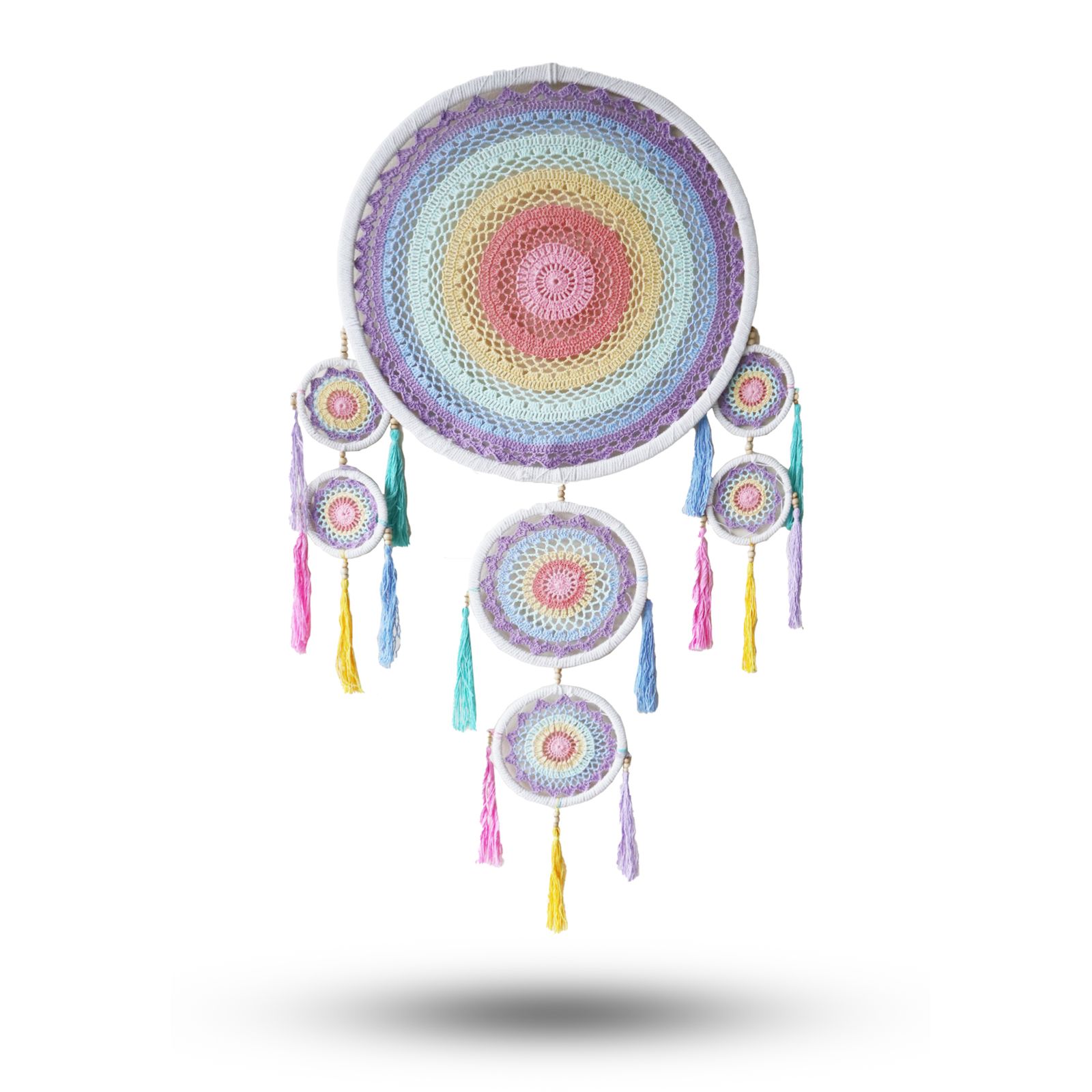 Atrapasueños Grande (55cm) - Pastel Rainbow - Imagen 4