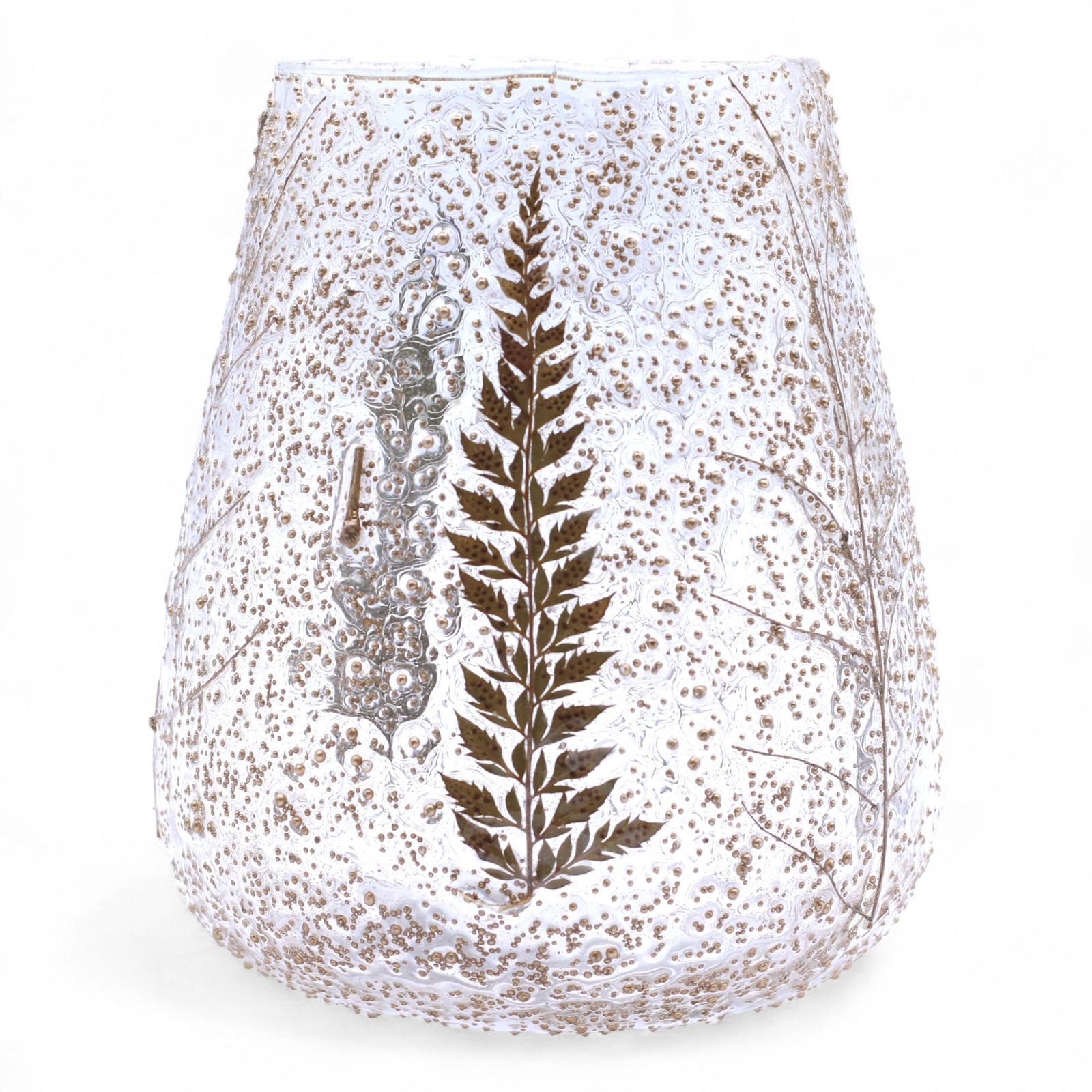 Portavelas de Vidrio floral natural - Cuenco grande - Pino (15x12cm) - Imagen 11