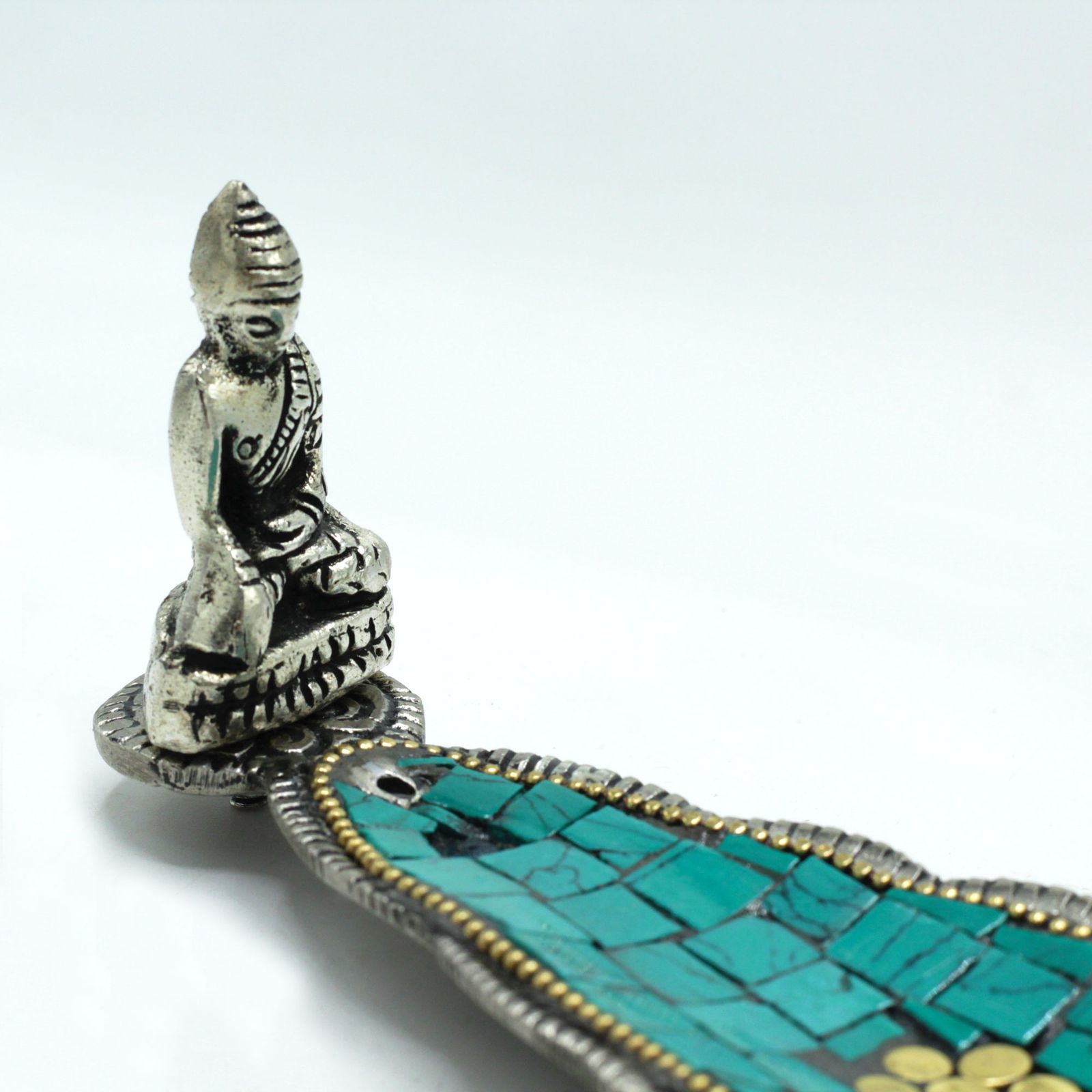 Portaincienso Decoración Tibetana Hoja Larga Buda - Imagen 3