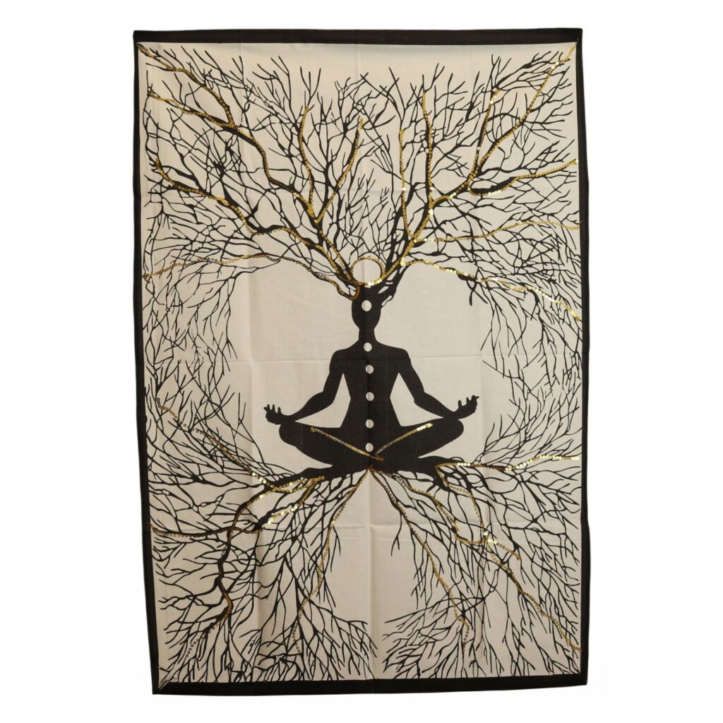 Arte de pared de algodón (70x110cm) - Conexión Tierra-Chakra