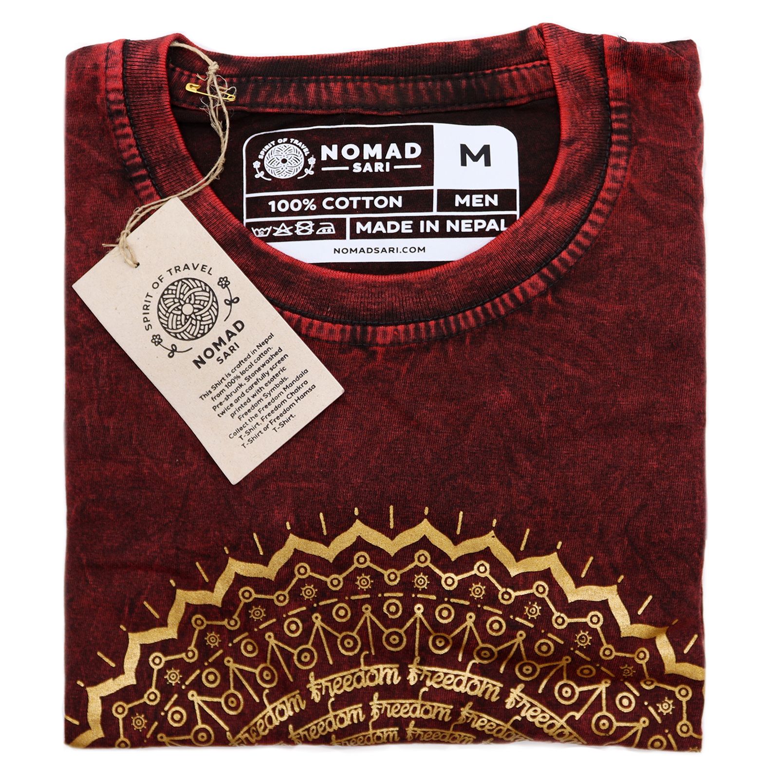 Camiseta Nomad Sari Mediana - Mandala - Granate - Imagen 5