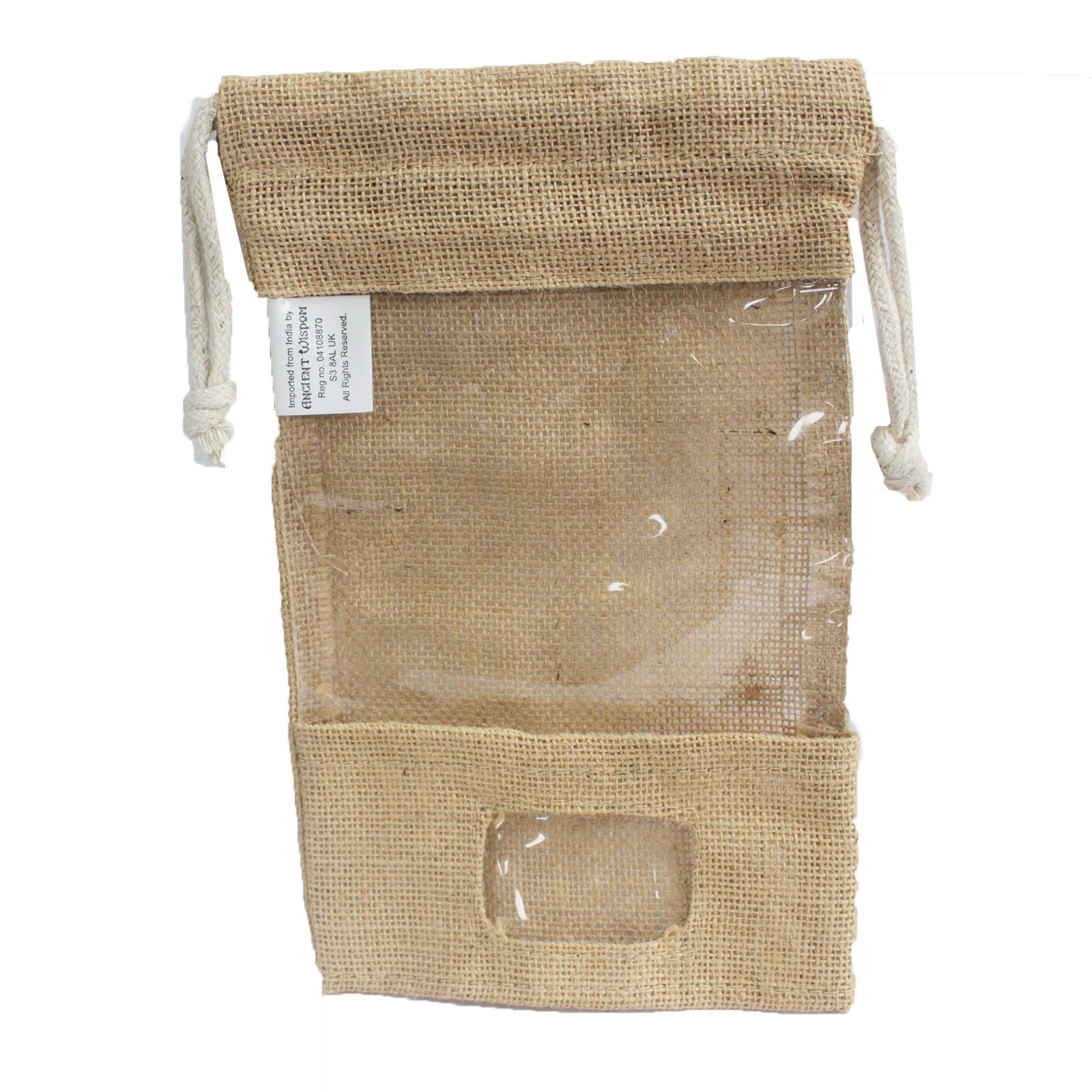 Bolsa de yute con ventana 25x16cm y bolsillo - Imagen 4