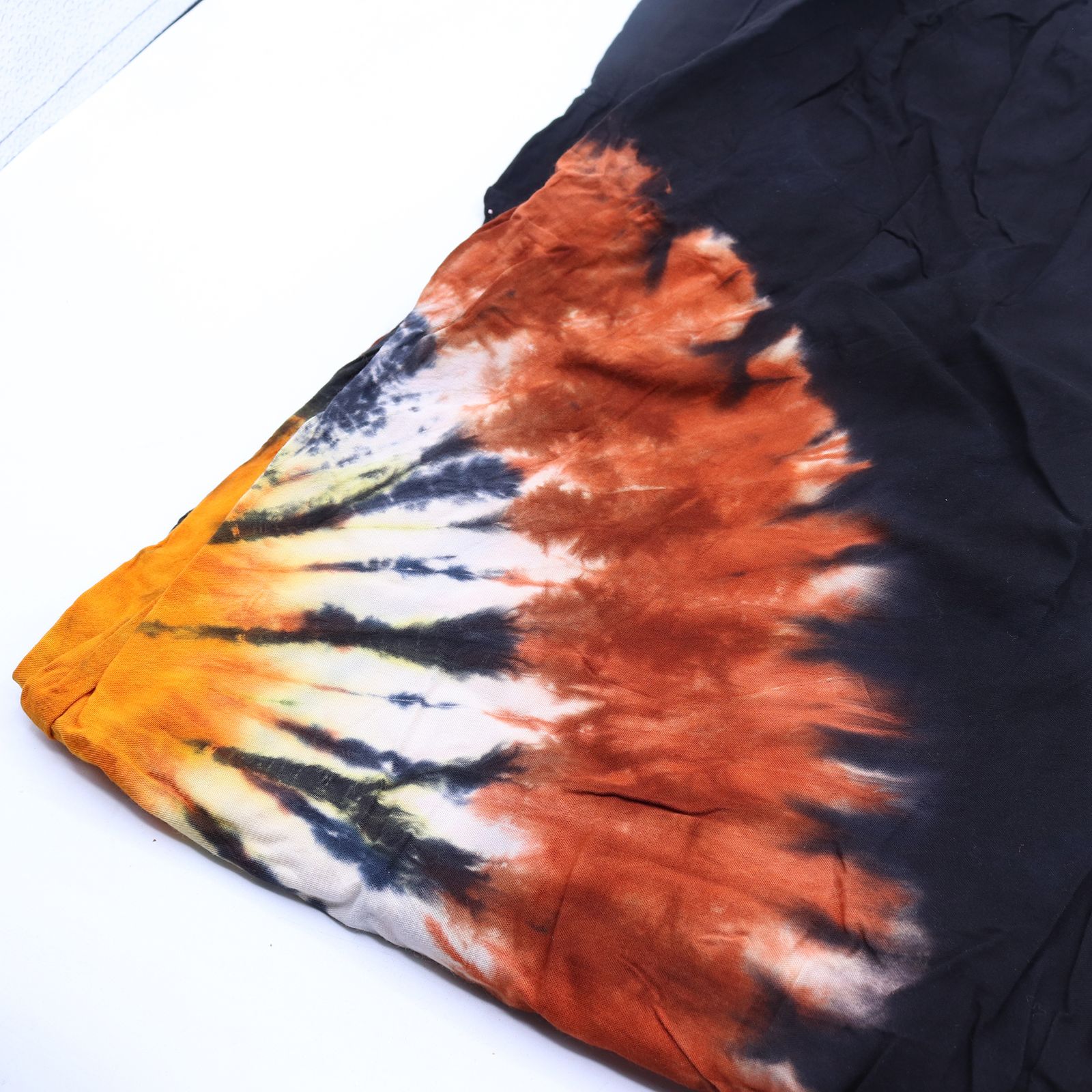 Pantalones de estilo japonés para estar en casa - negro chocolate y naranja - M - Imagen 5