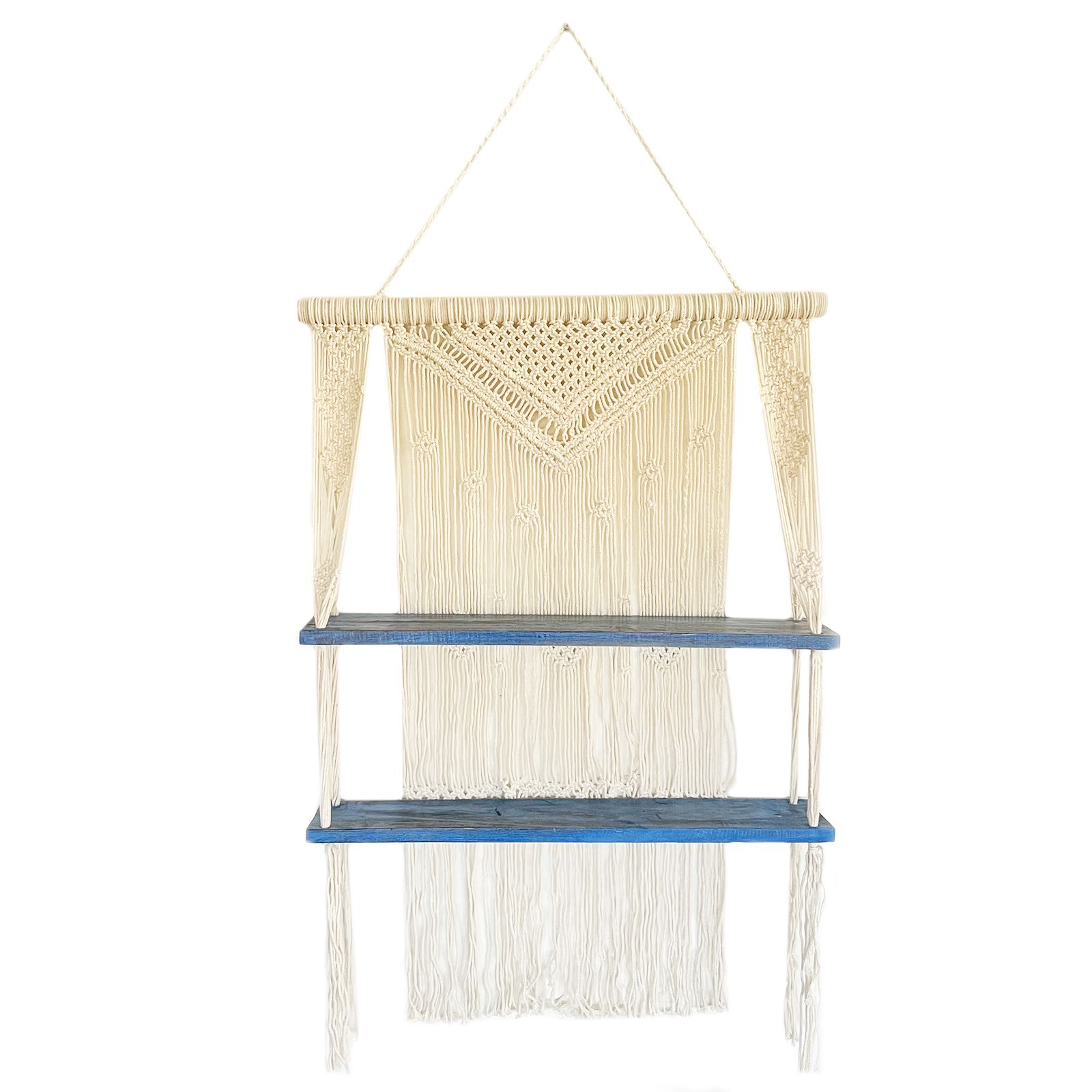 Estantes Colgantes de Macramé Natural - Azul - Imagen 5