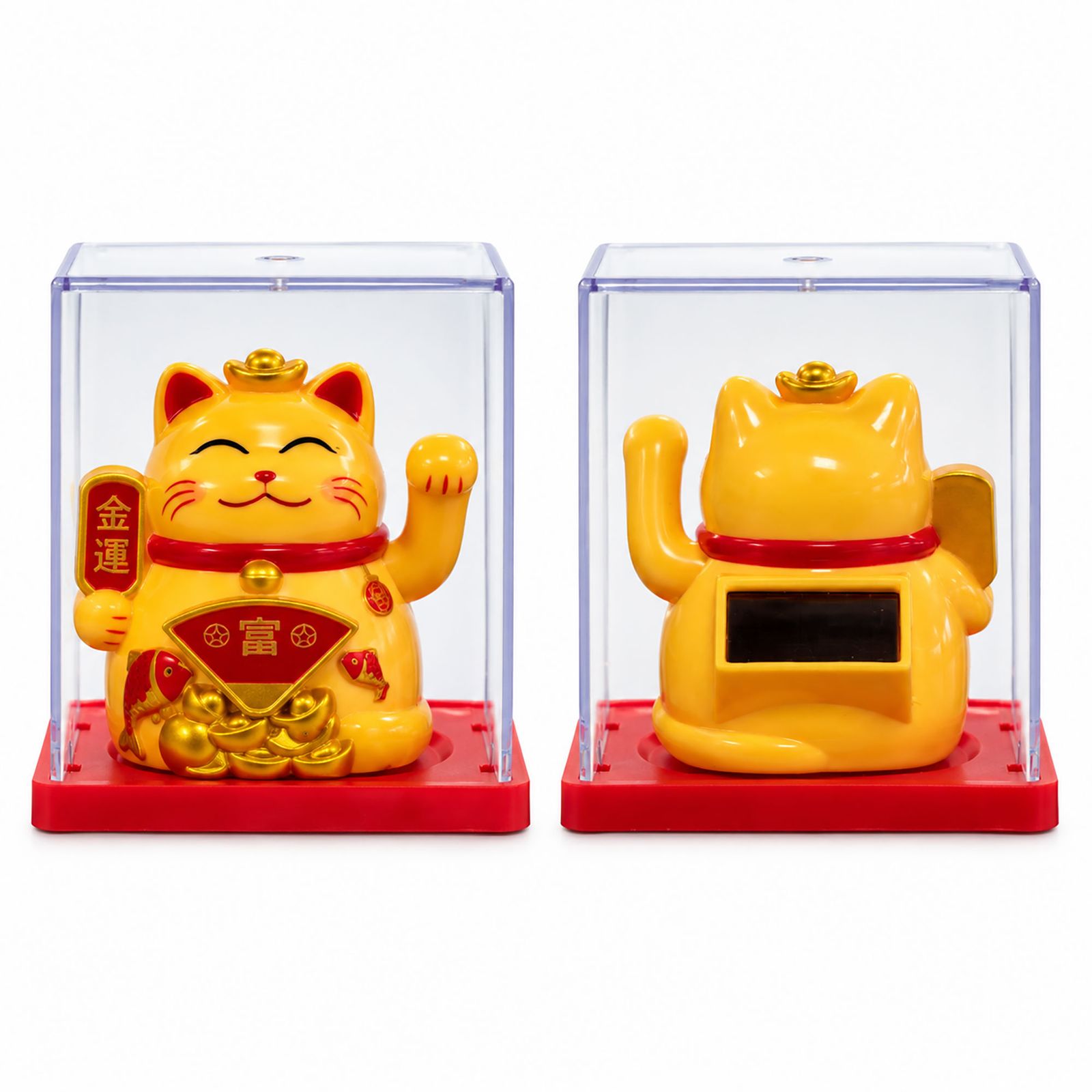 Mini Gato de la Suerte en Caja con Energía Solar - Amarillo - Imagen 8