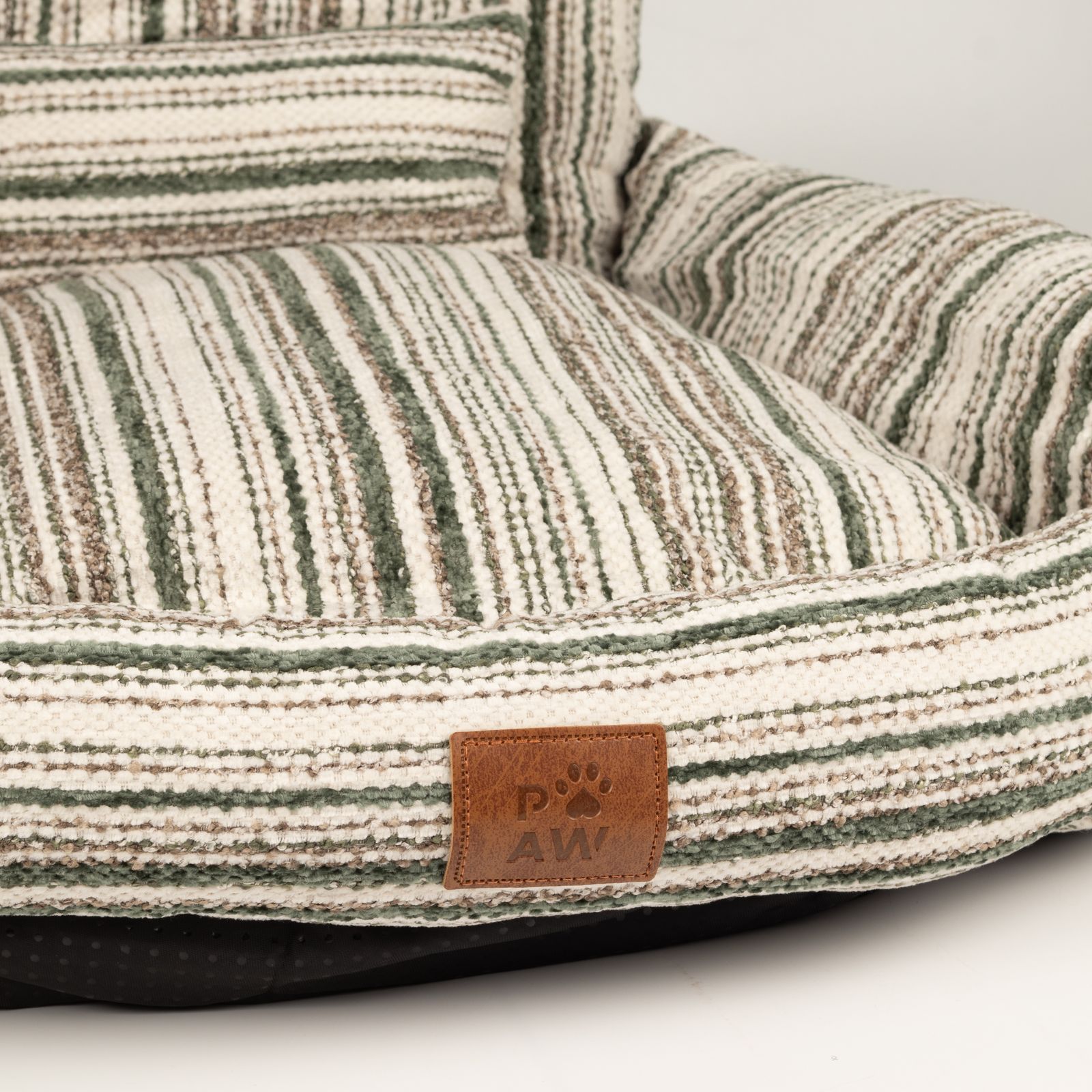 PAW Bed – Sofá pequeño – Rayas marrones – 50 × 50 × 26 cm - Imagen 9