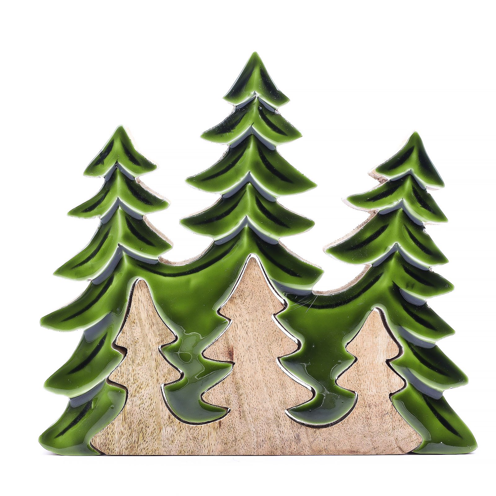 Perdido en el bosque - Decoración de madera 3D de tres árboles - 20x23 cm - Imagen 2