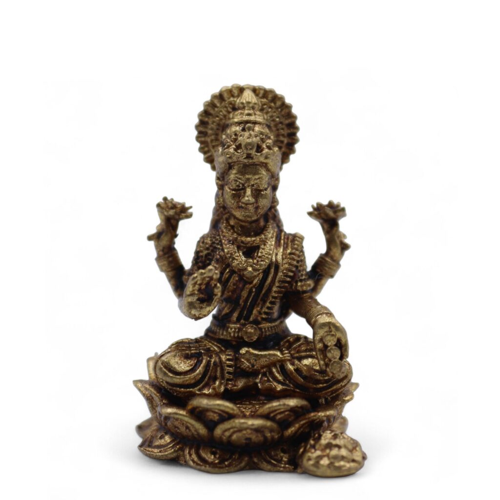 Dioses en miniatura de latón - Laxmi (11 g)  - 30 mm
