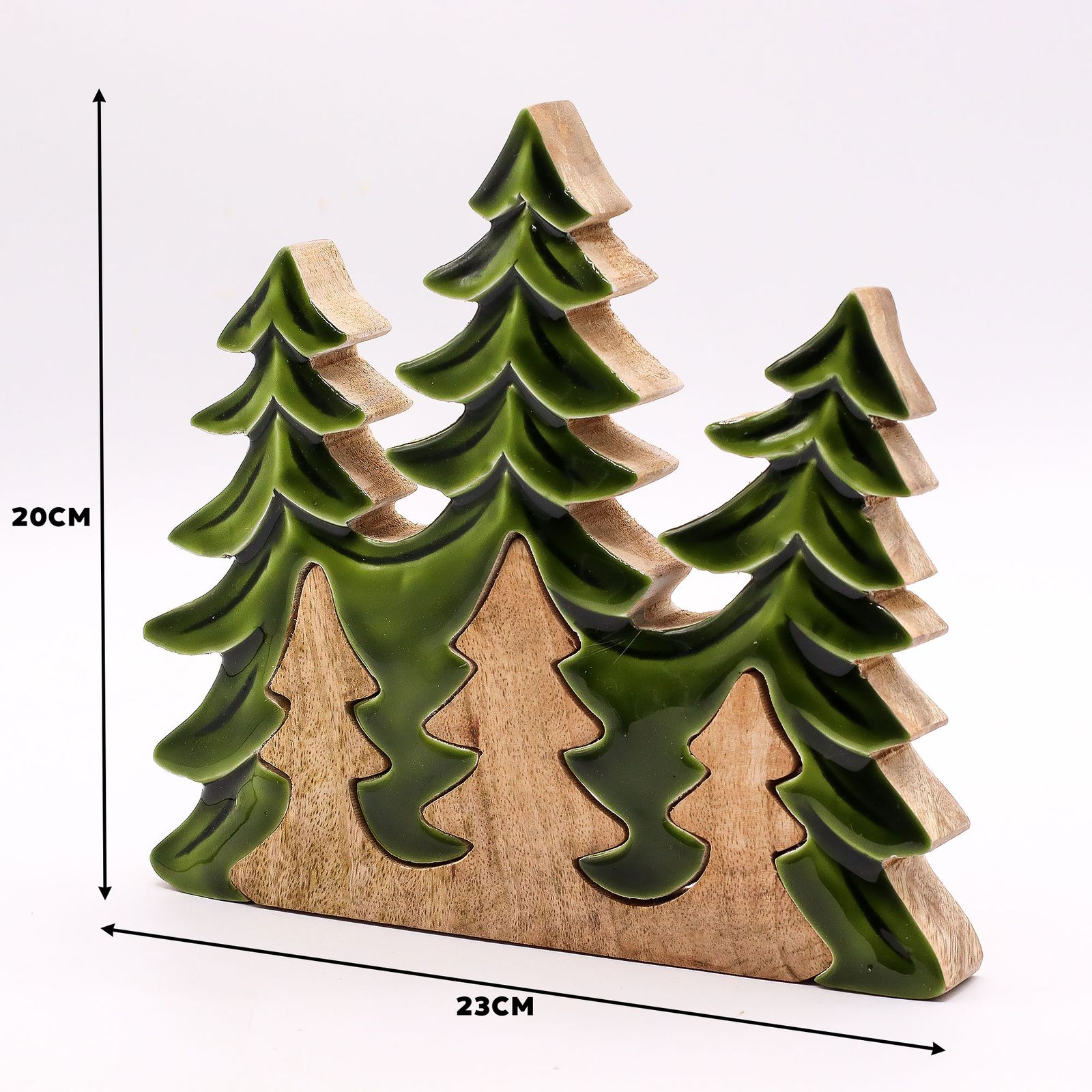 Perdido en el bosque - Decoración de madera 3D de tres árboles - 20x23 cm - Imagen 7