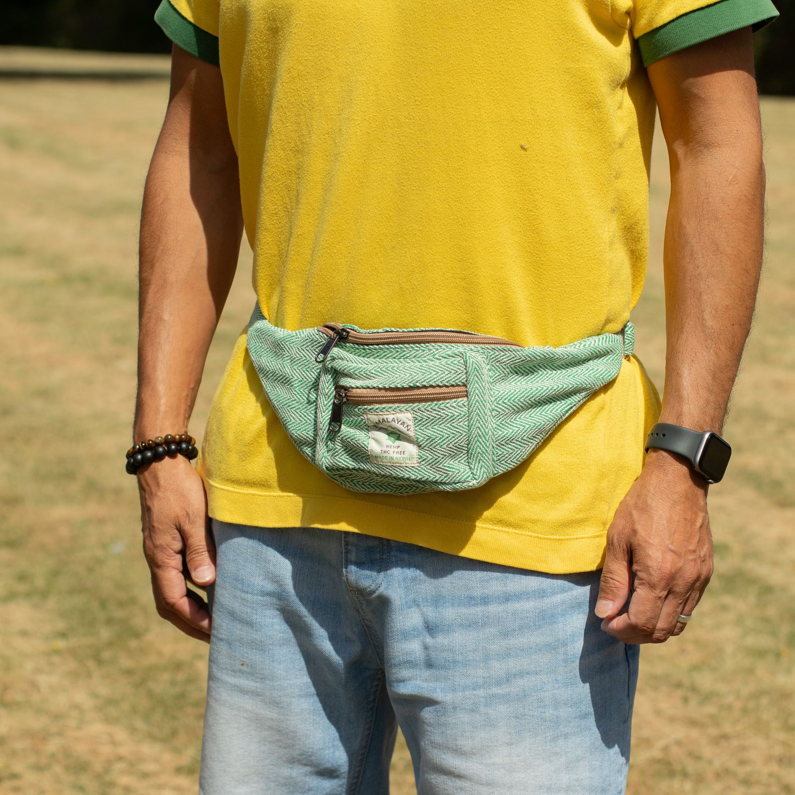 Bolso Tipo Cinturón de Estilo Cáñamo y Algodón (o Riñonera) - Salvia - Imagen 7