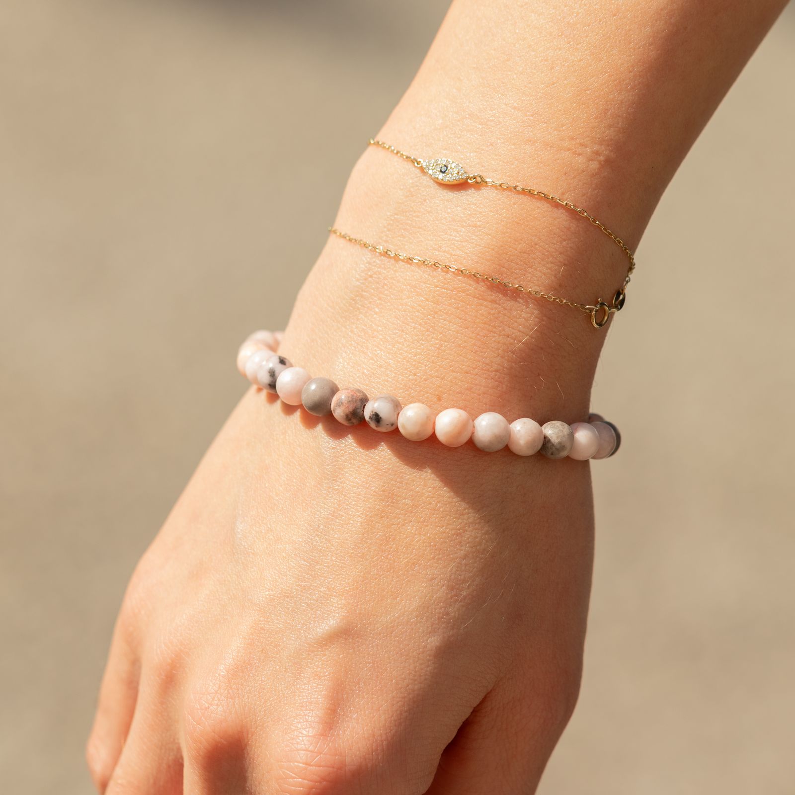 Pulsera de Poder Pequeña (17 cm x 6 mm) - jaspe rosa - Imagen 2