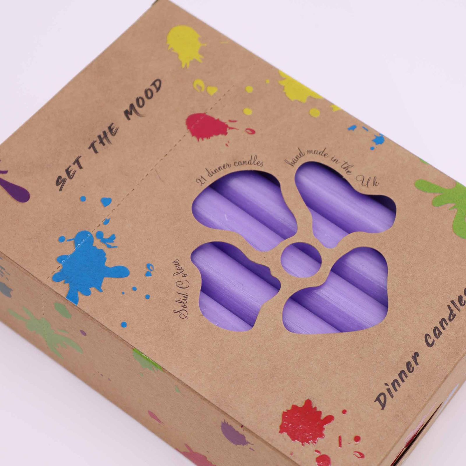 Juego de Velas de Mesa de Color Sólido - Pack de 21 - Lila Rústico - Imagen 3