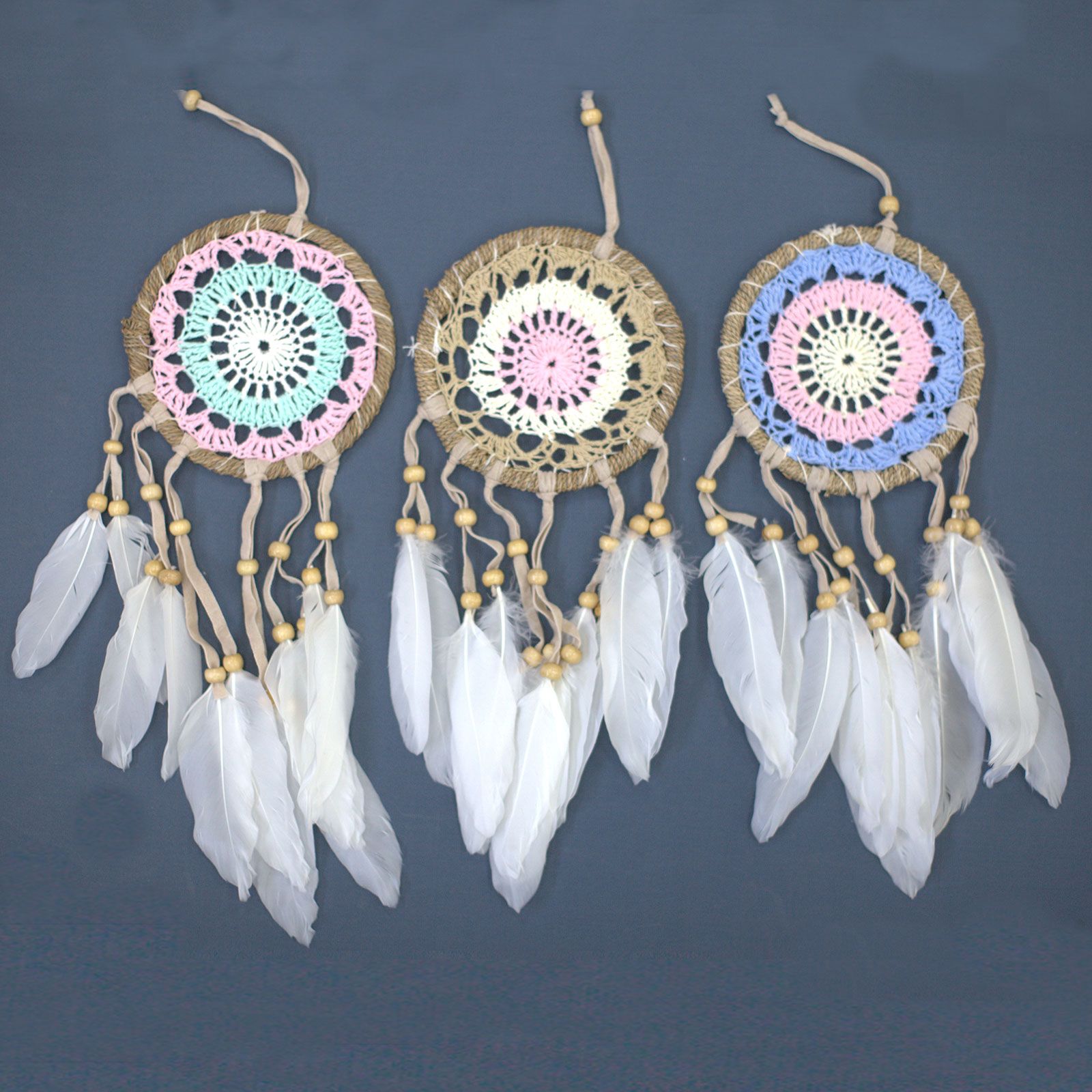 Atrapasueños-Macramé Rosa 12cm (Colores Surtidos) - Imagen 2