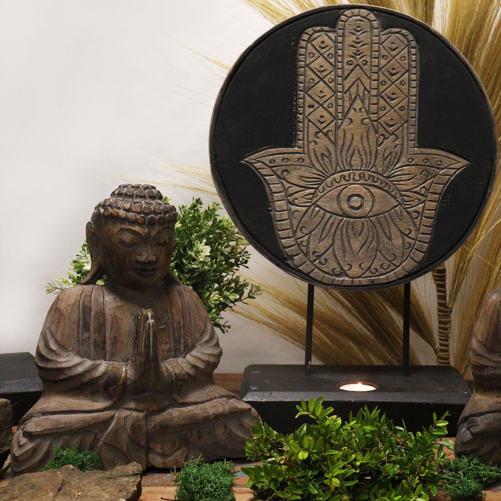 Buda Feng Shui Set - Hamsa - Gris - Imagen 4
