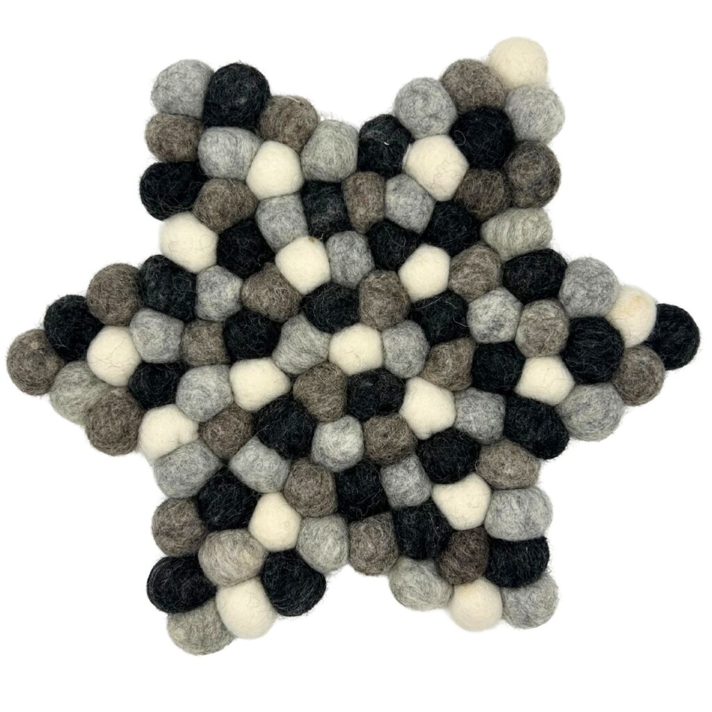 Tapete central de fieltro con forma de estrella (38 x 18 cm, color gris multicolor)