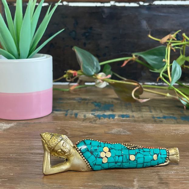 Figura de Buda de Latón - Acostado - 10cm - Imagen 2