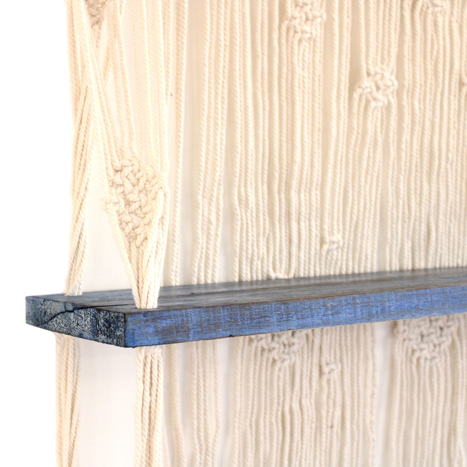 Estantes Colgantes de Macramé Natural - Azul - Imagen 4