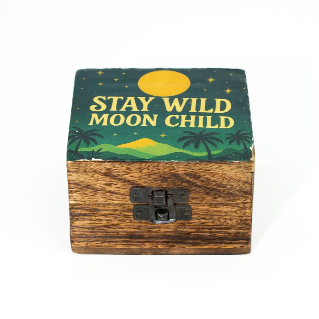 Pequeña caja esmaltada - Mantente salvaje, hijo de la luna