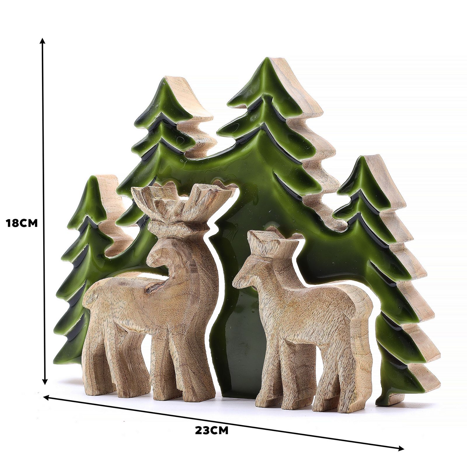 Perdido en el bosque - Dos ciervos en el bosque Decoración de madera 3D - 18x23cm - Imagen 7