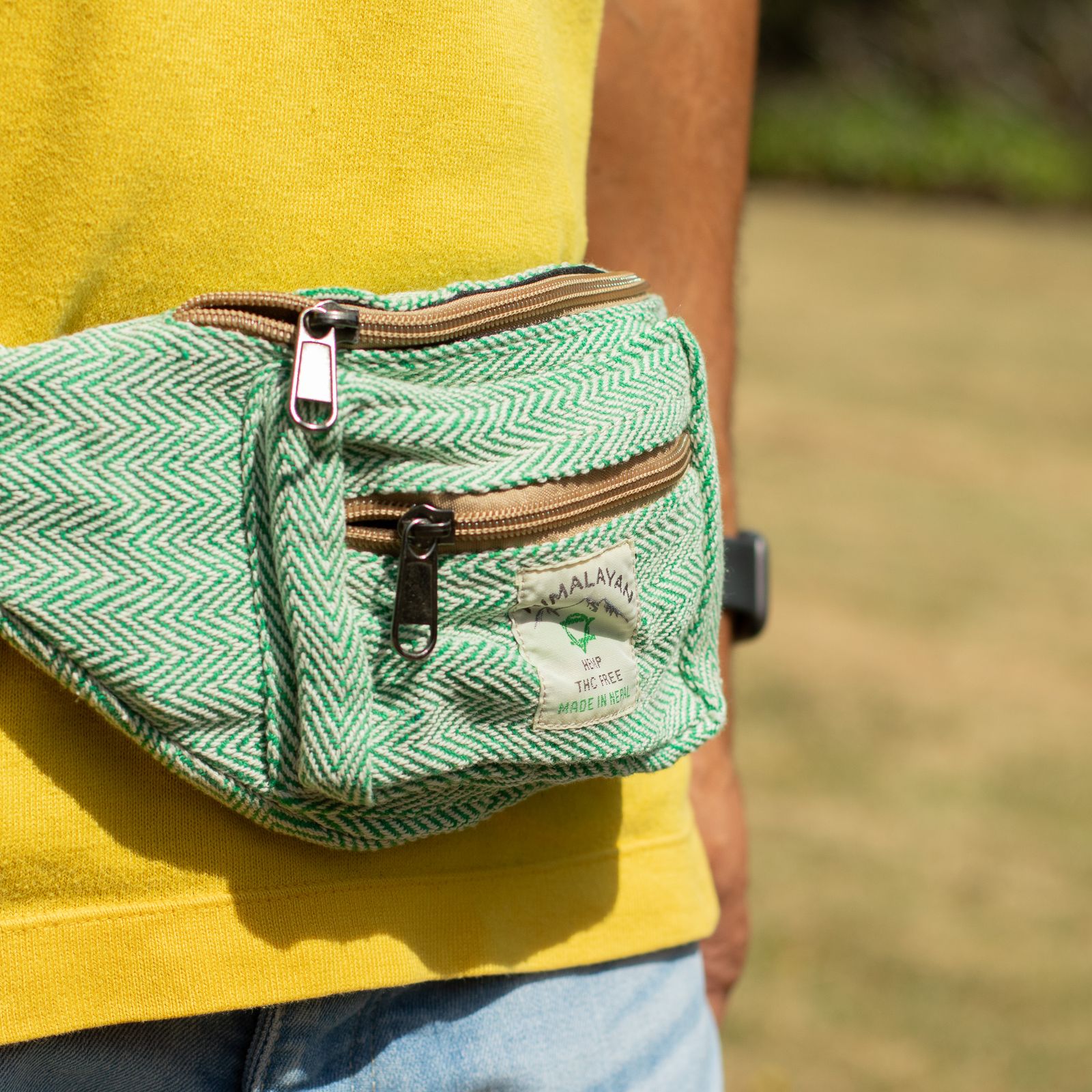 Bolso Tipo Cinturón de Estilo Cáñamo y Algodón (o Riñonera) - Salvia - Imagen 8