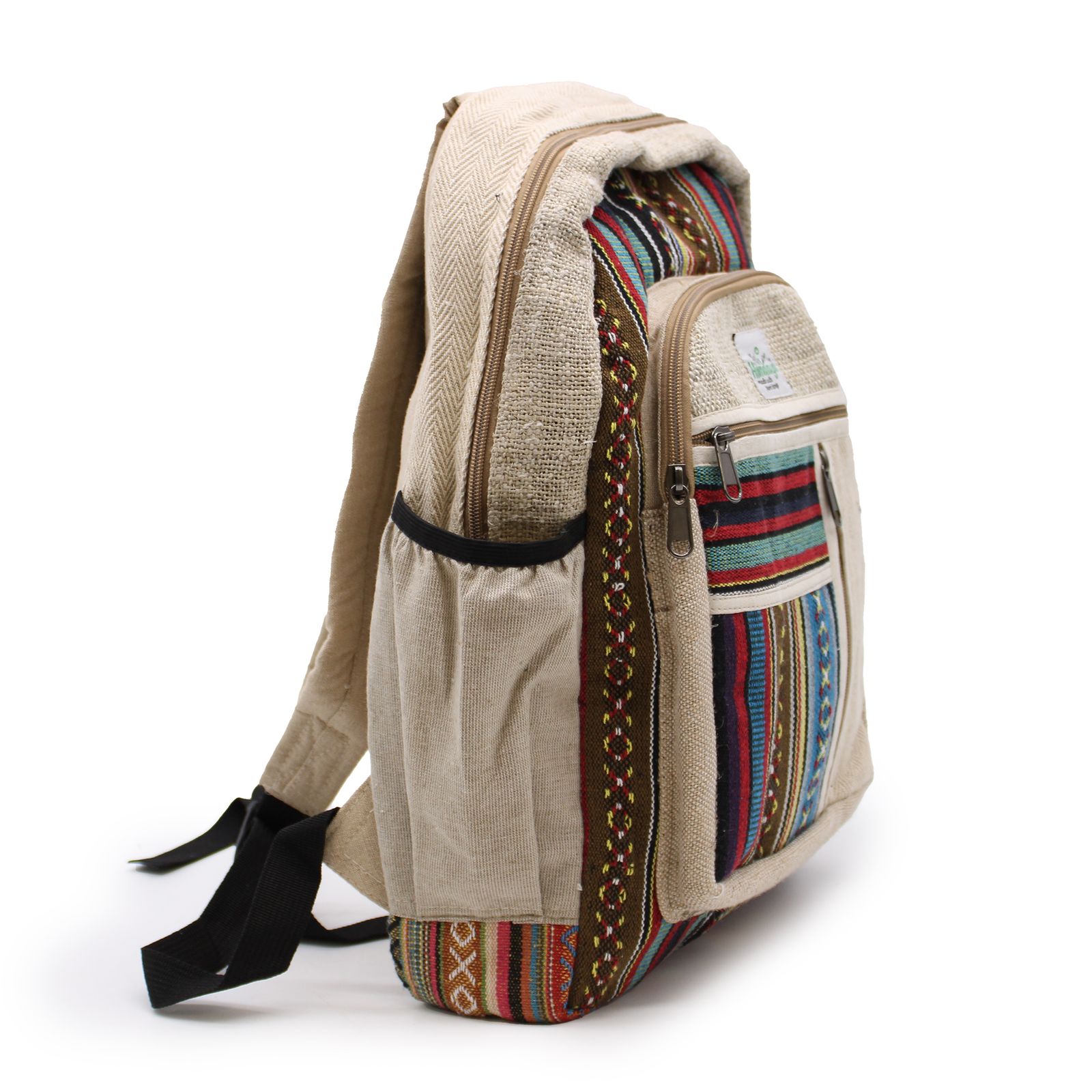 Mochila grande de cáñamo - Estilo cremalleras rectas - Imagen 7