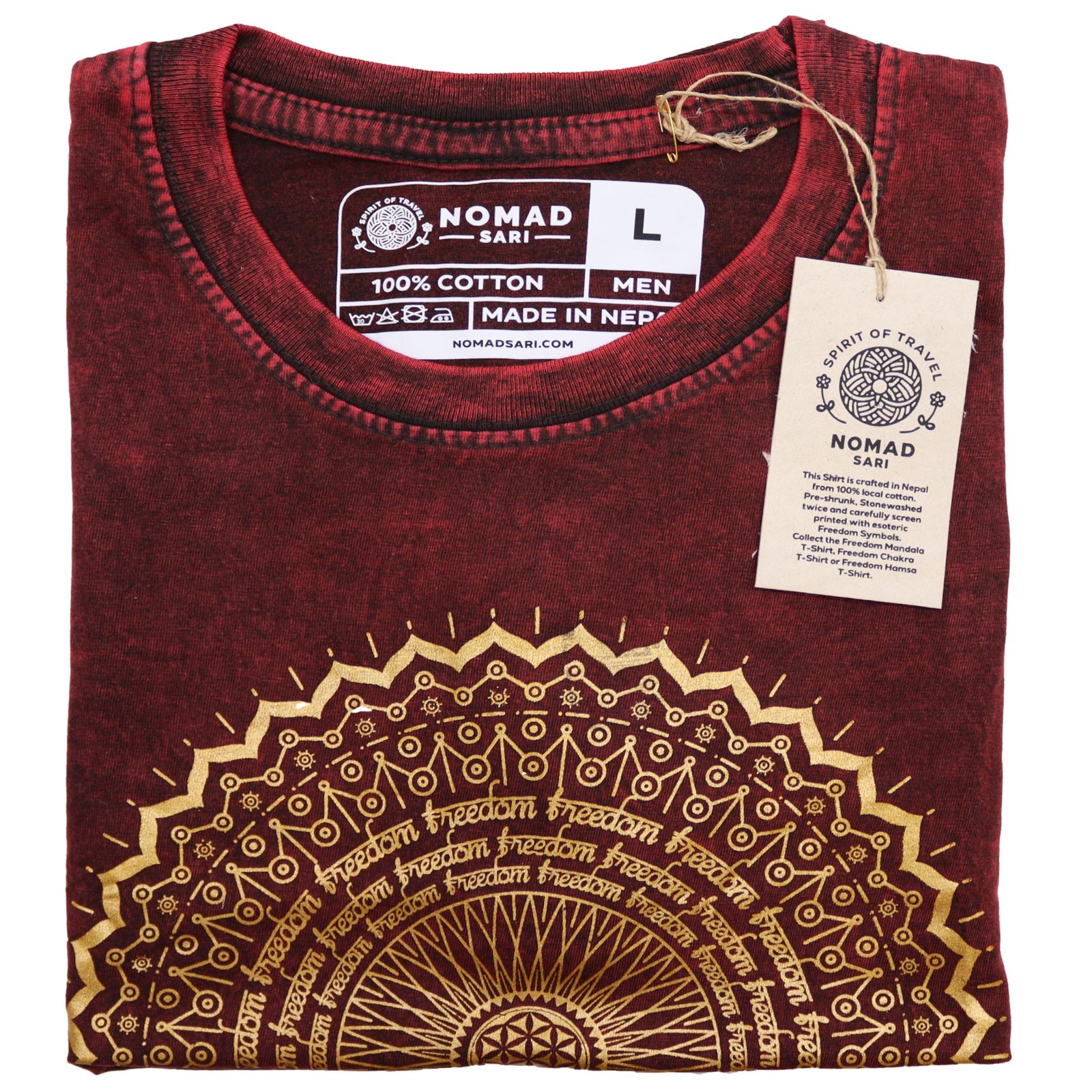 Camiseta Nomad Sari Grande - Mandala - Granate - Imagen 5