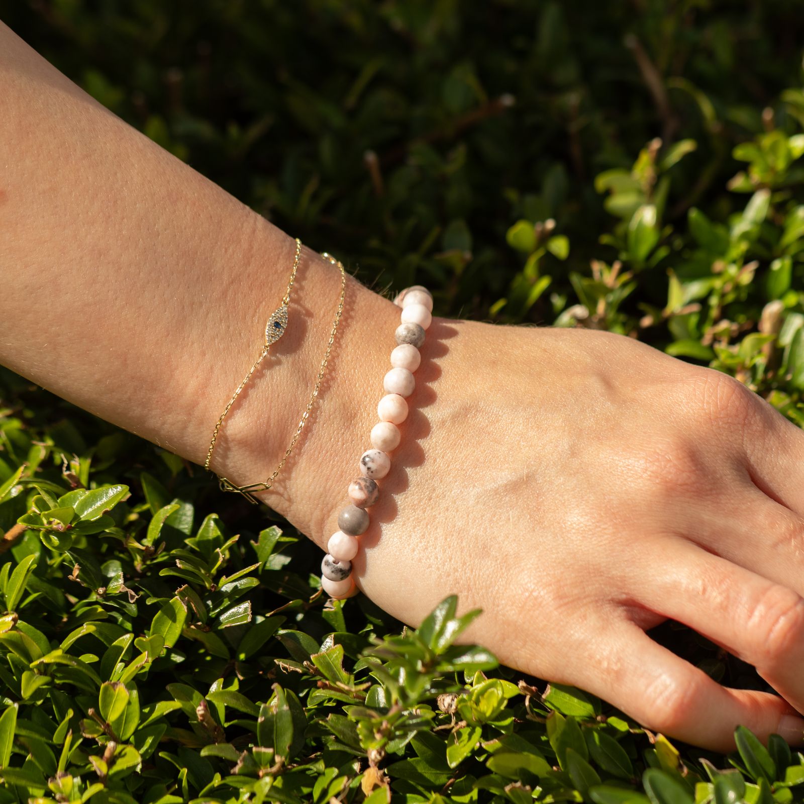 Pulsera de Poder Pequeña (17 cm x 6 mm) - jaspe rosa - Imagen 4