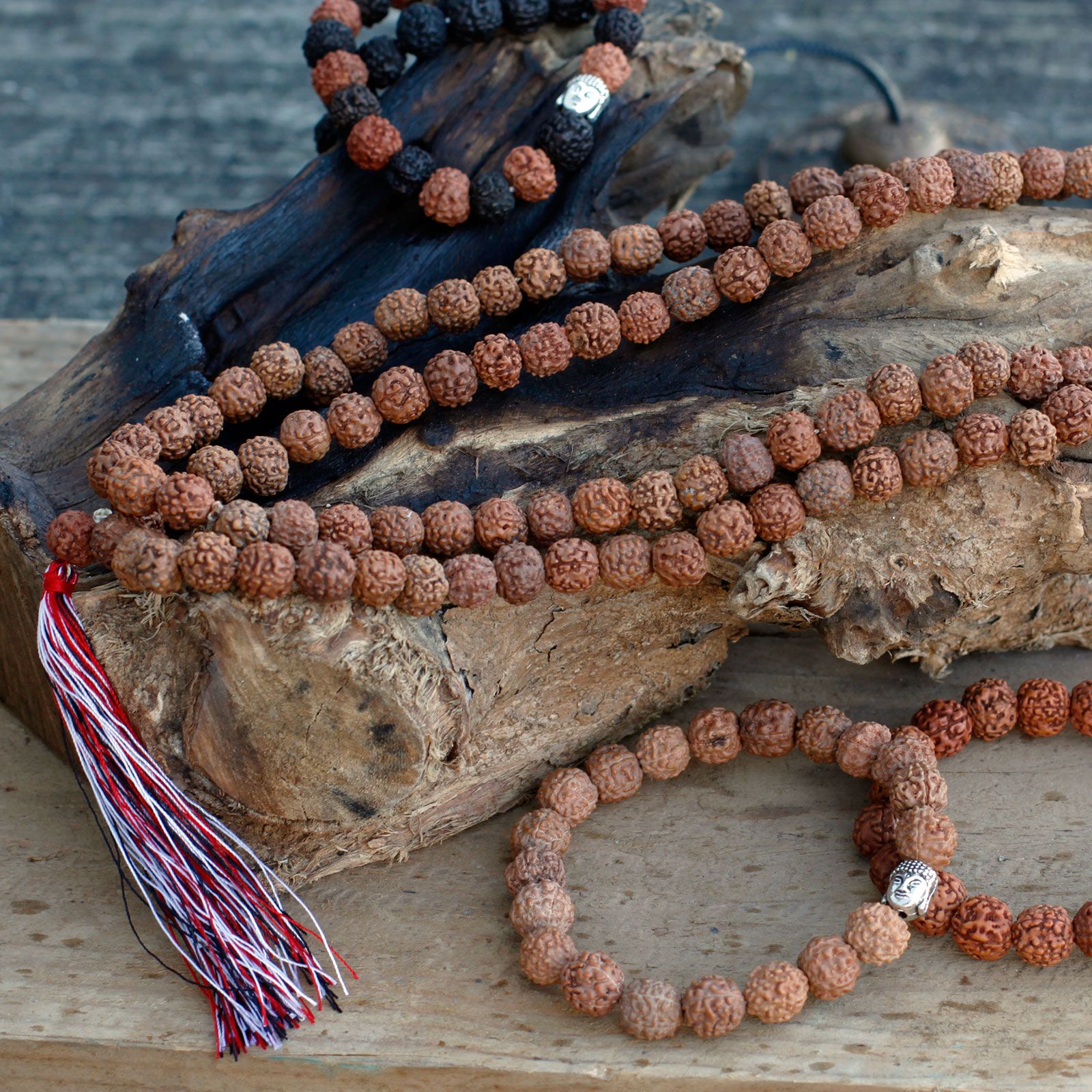 108 Rudraksha Japa Mala - Natural - Imagen 5