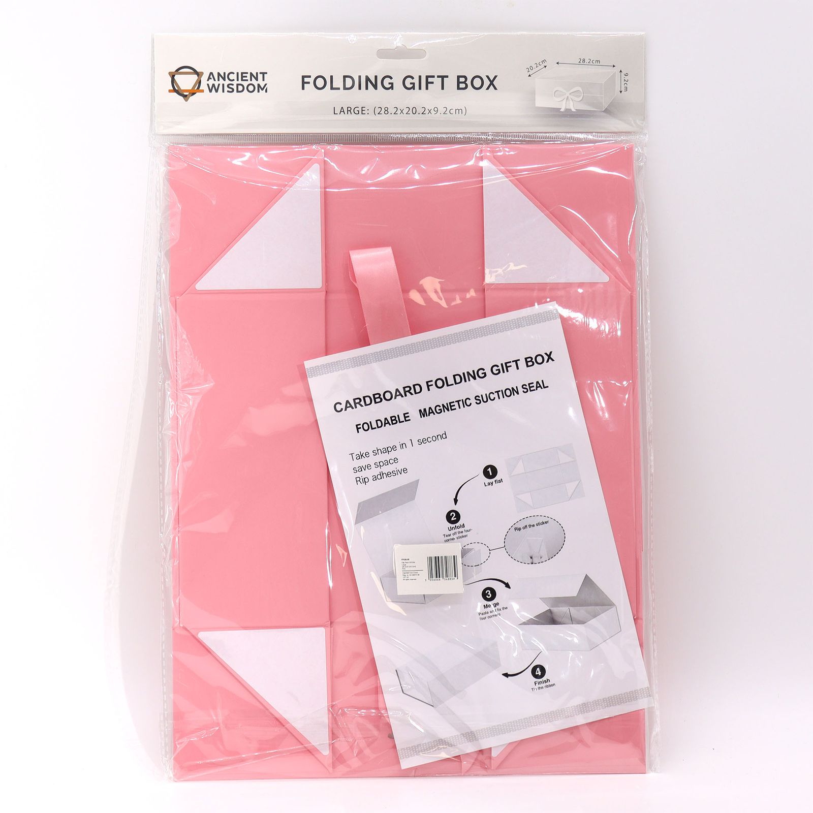 Caja de regalo plegable con Lazo 28.2x20.2x9.2 cm - Rosa - Imagen 6