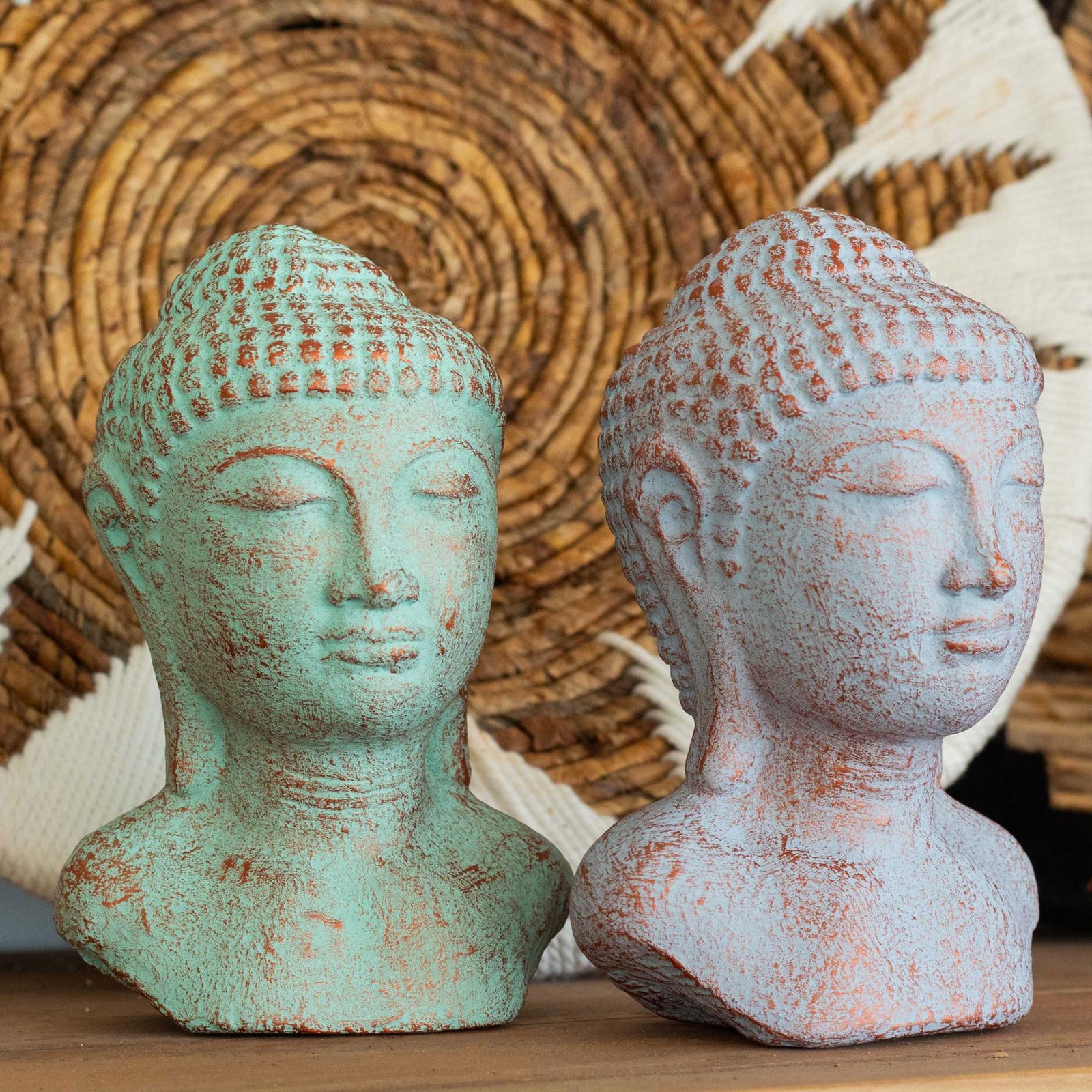 Cabeza de Buda Tranquilidad - Cobre Azul - Imagen 2