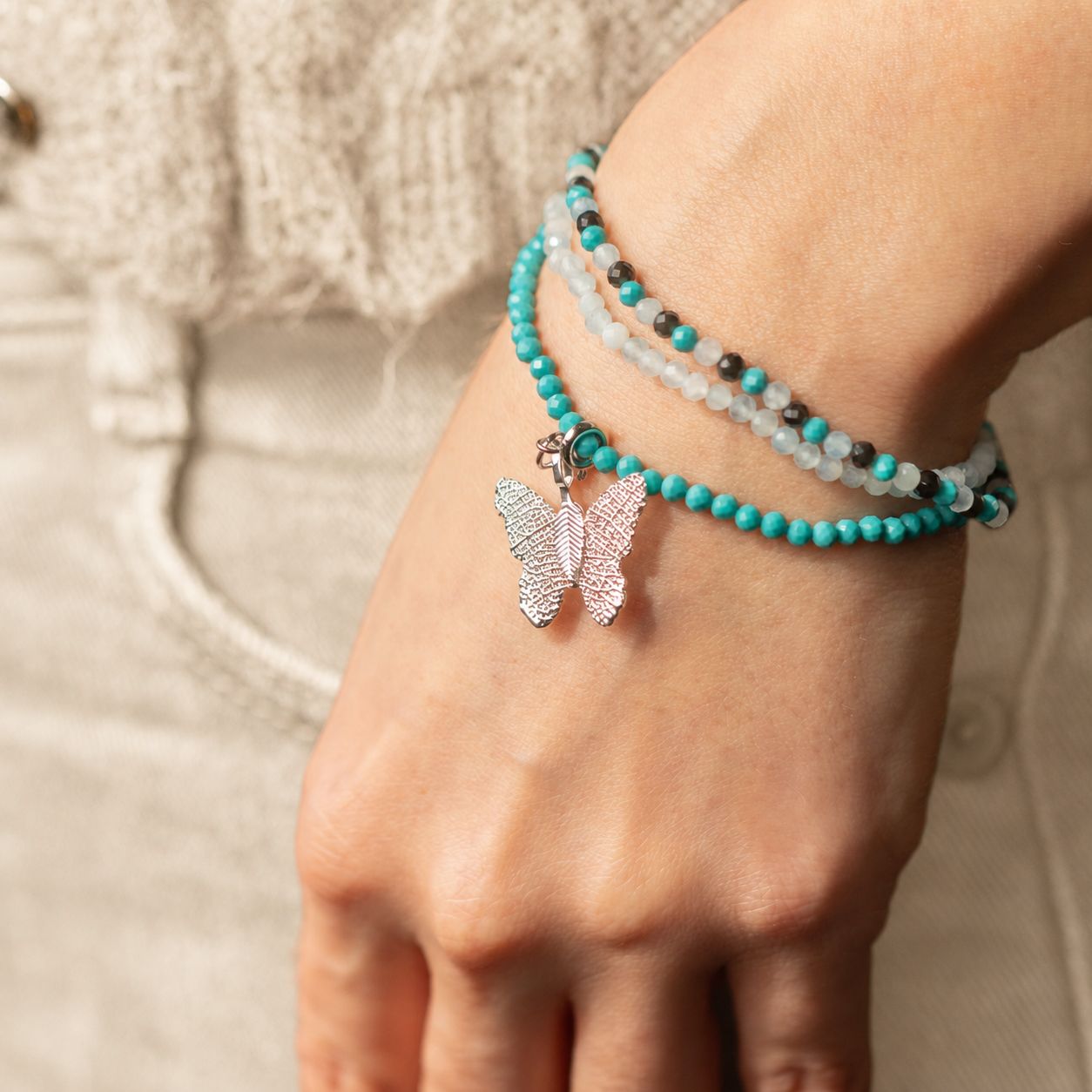 Conjunto de pulseras de gemas con Espíritu de Ninfa - Océano sin fin - Imagen 3