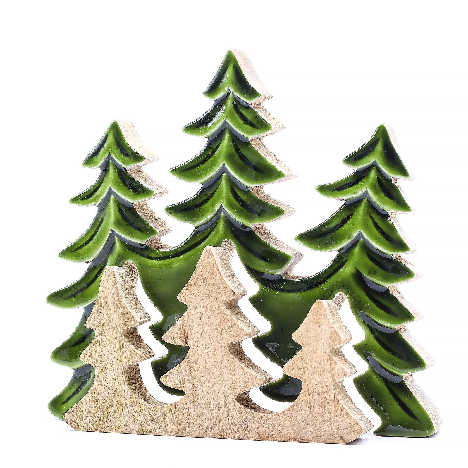 Perdido en el bosque - Decoración de madera 3D de tres árboles - 20x23 cm - Imagen 3