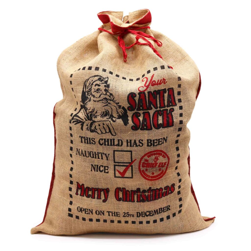 Sacos de yute Santa - ¡Este niño ha sido... bueno!