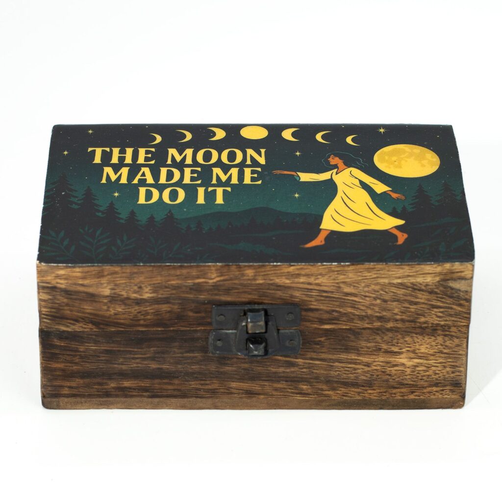 Caja esmaltada mediana - La luna me obligó a hacerlo