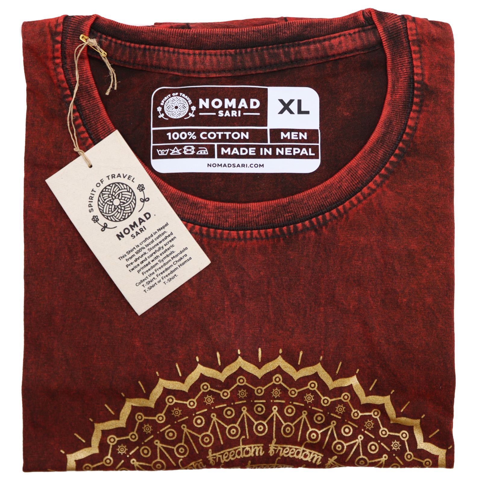 Camiseta Nomad Sari Extra Grande - Mandala - Granate - Imagen 4