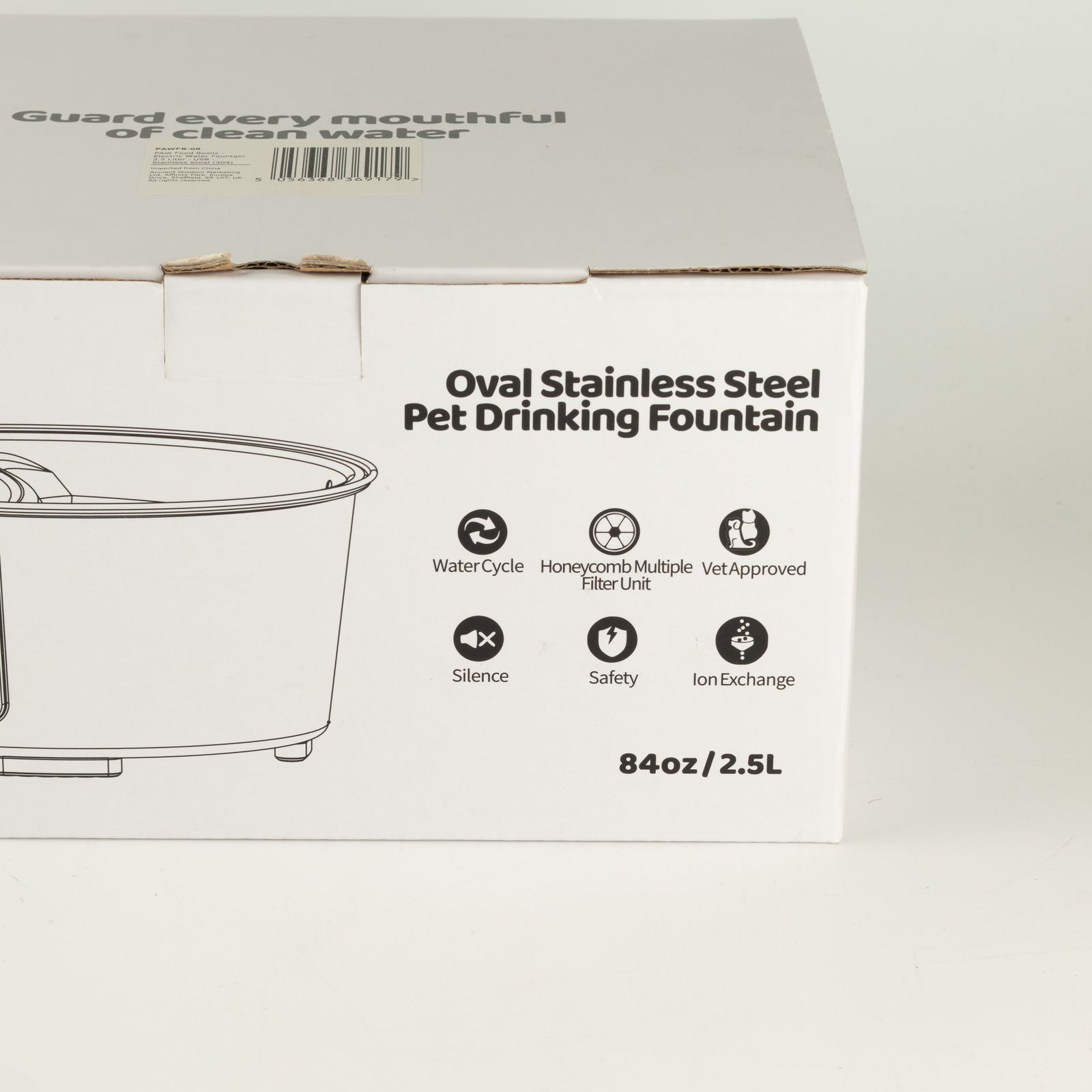 Tazones para comida PAW - Fuente de agua eléctrica de 2.5 litros - USB - acero inoxidable (304) - Imagen 7