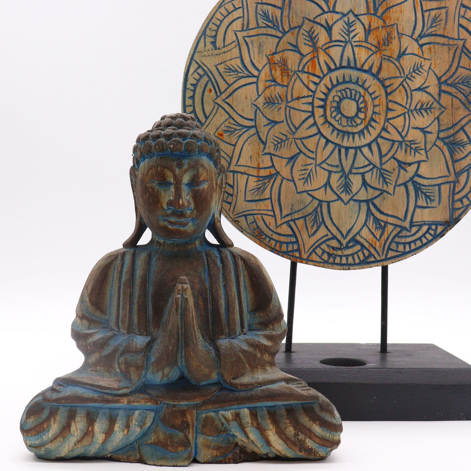 Buddha Feng Shui Set - Mandala Floral - Azul - Imagen 2