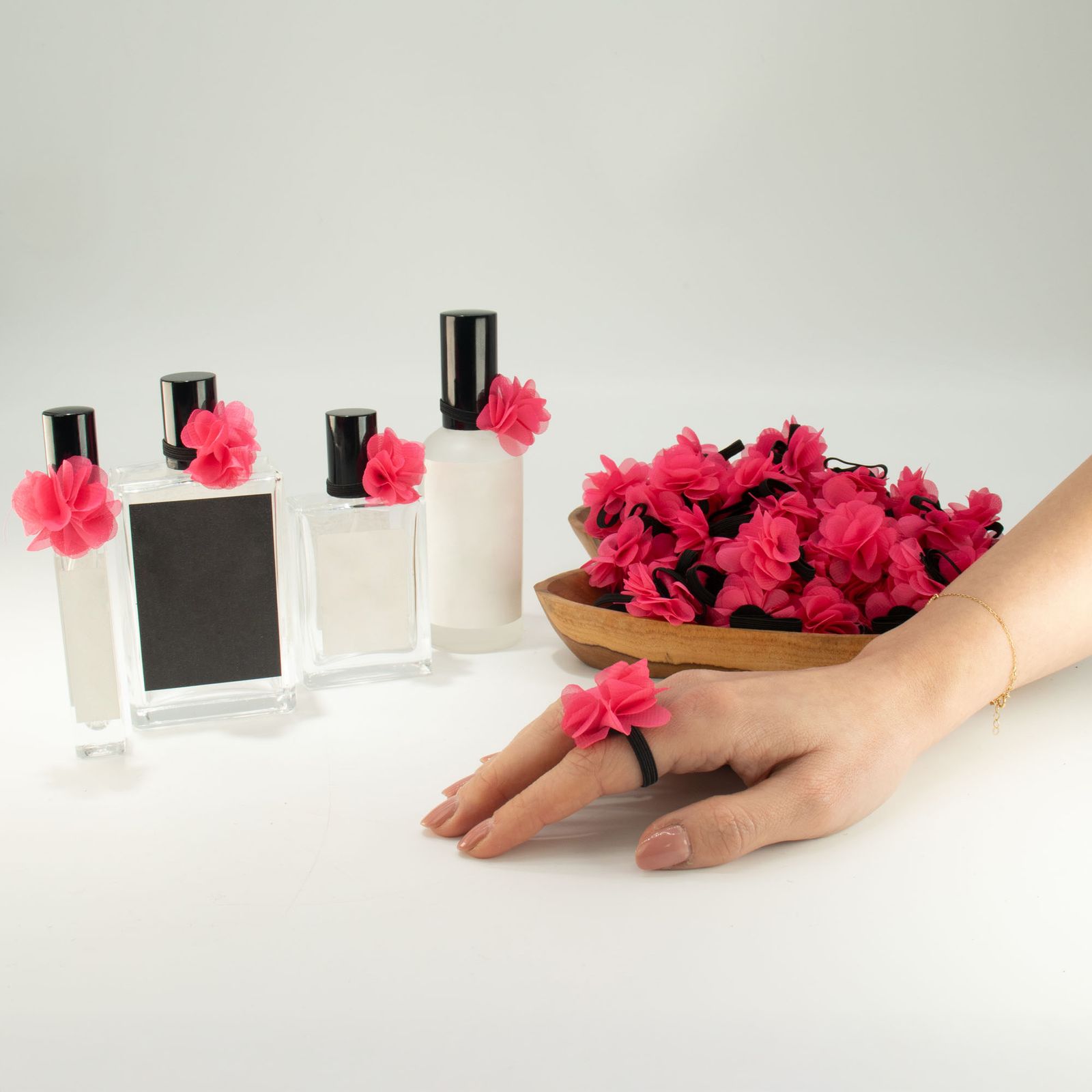Anillos difusores de fragancia de chiffon - Rosa - Imagen 2