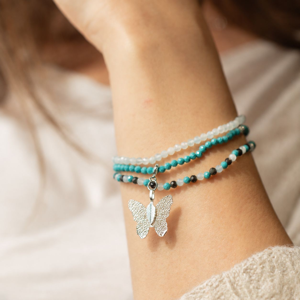 Conjunto de pulseras de gemas con Espíritu de Ninfa - Océano sin fin - Imagen 4