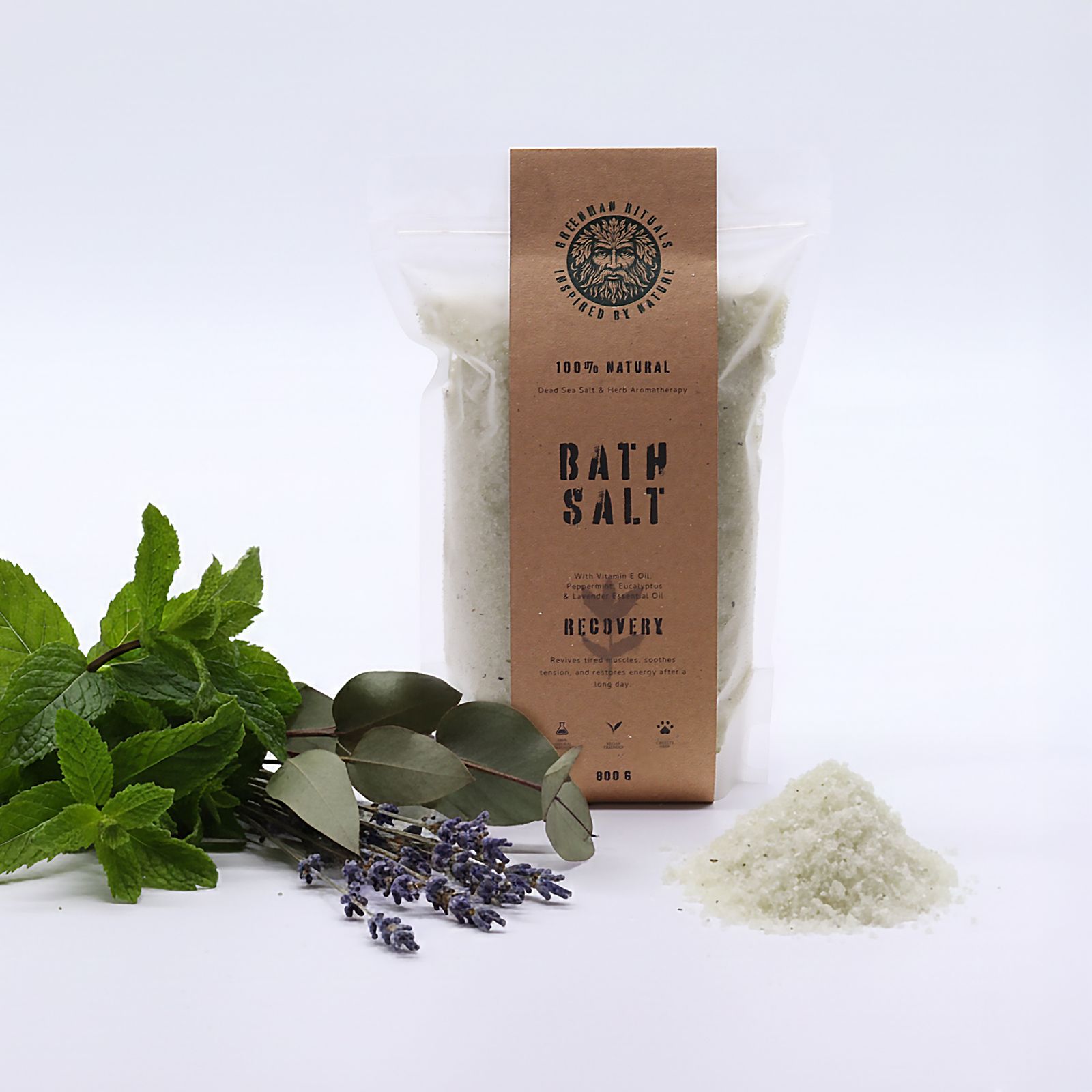 Greenman Rituals Aromaterapia de mentol en sales de baño de Epsom – Recuperación - Imagen 2