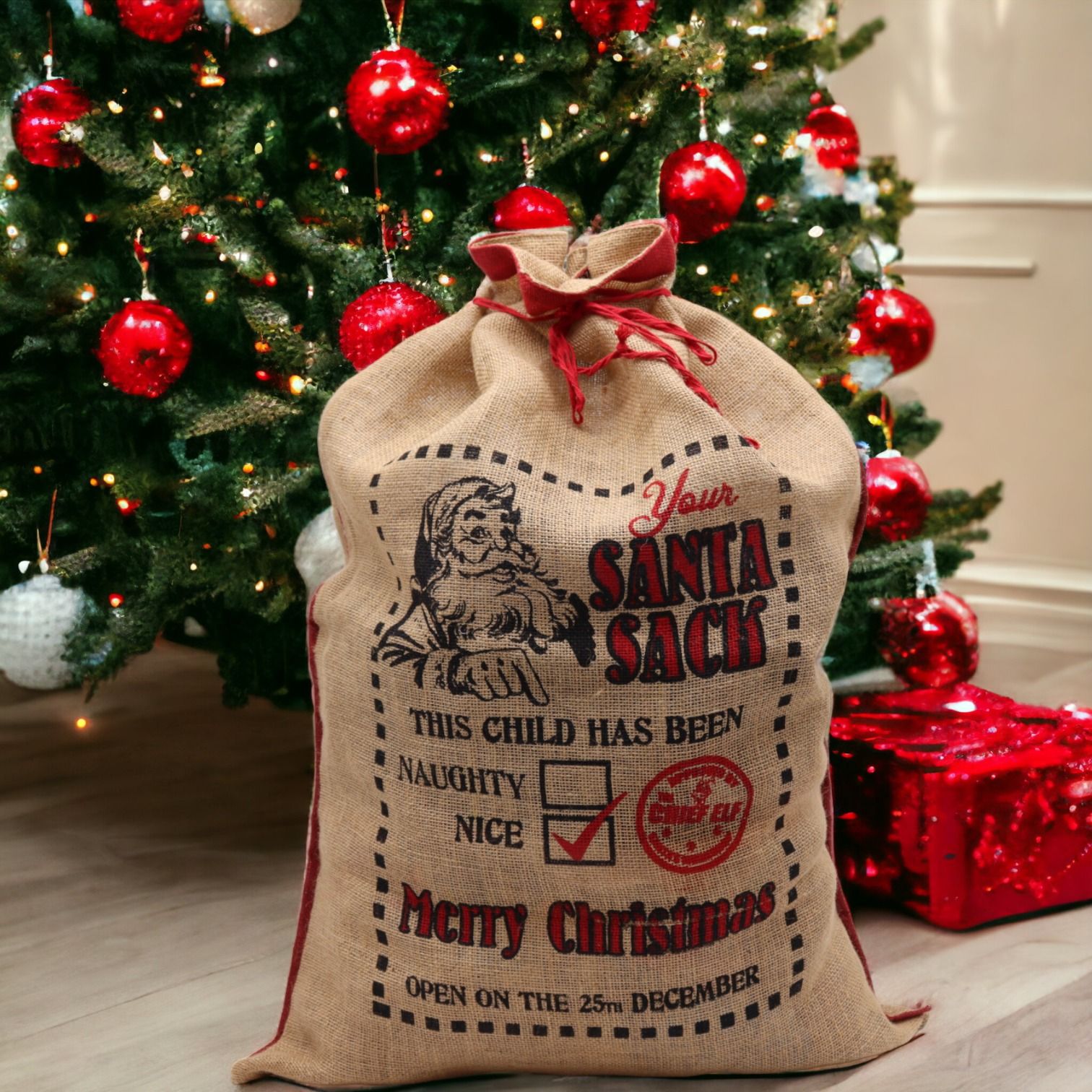 Sacos de yute Santa - ¡Este niño ha sido... bueno! - Imagen 2