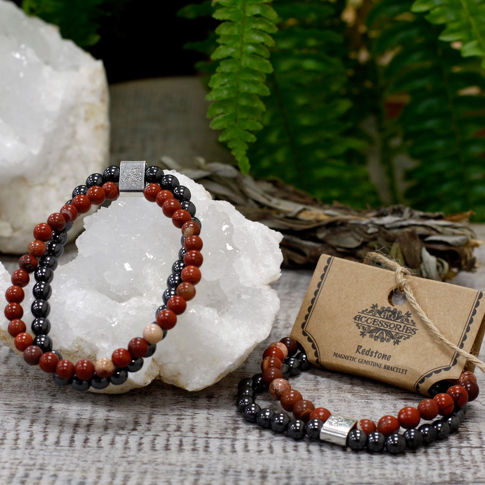 Pulsera de Piedras Preciosas Magnéticas - Piedra Roja - Imagen 4