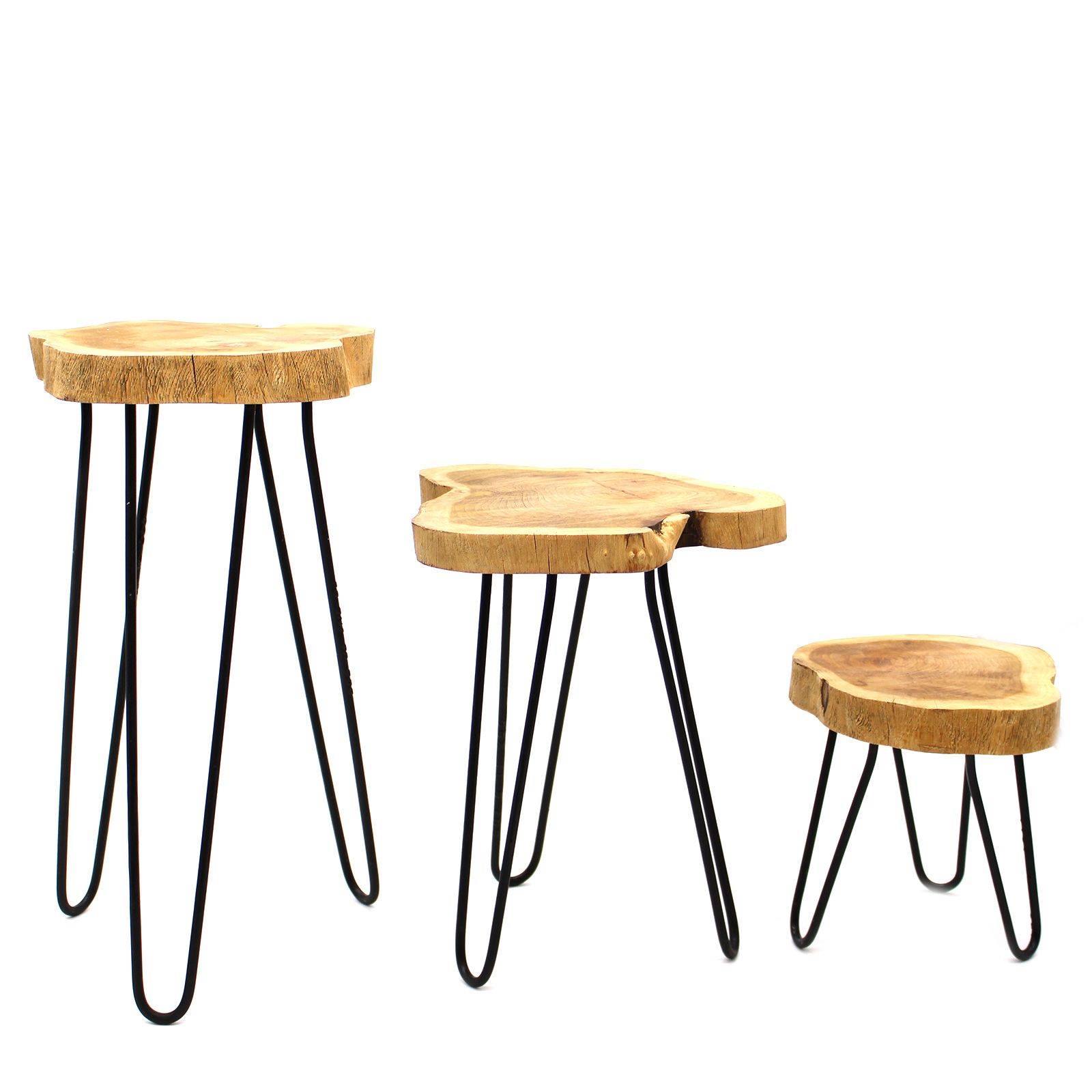 Juego de 3 maceteros de madera Gamell - Natural - Imagen 2