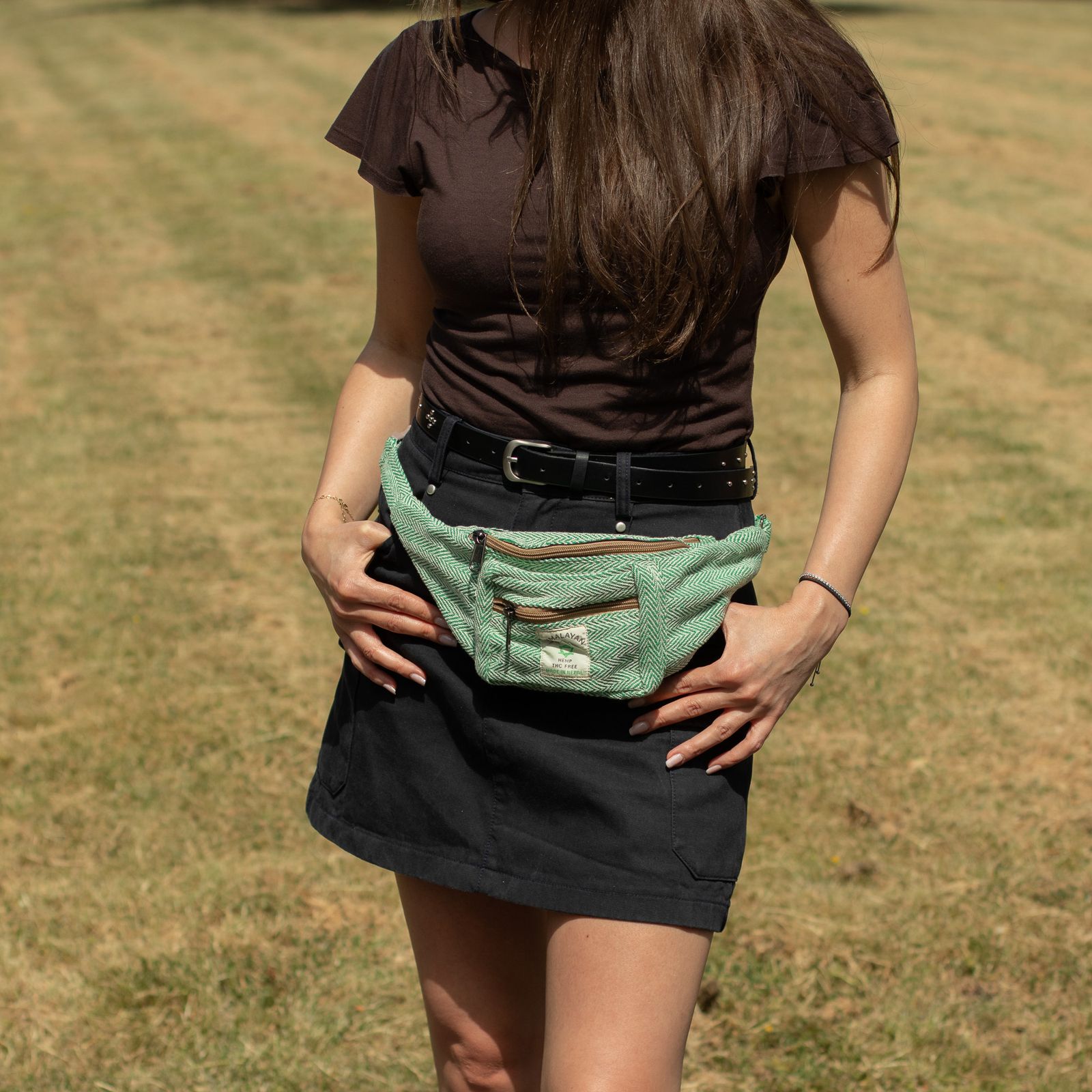 Bolso Tipo Cinturón de Estilo Cáñamo y Algodón (o Riñonera) - Salvia - Imagen 10