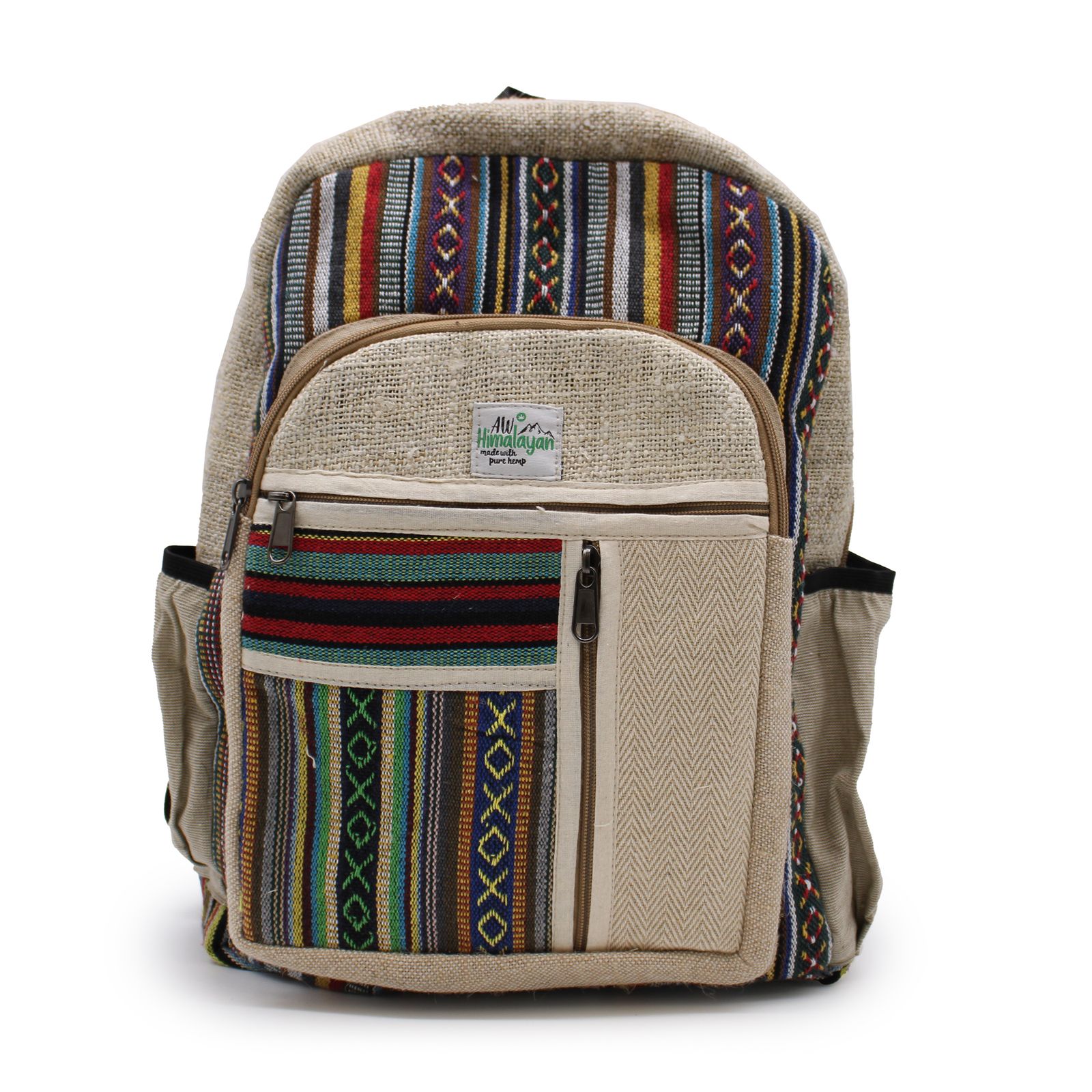 Mochila grande de cáñamo - Estilo cremalleras rectas - Imagen 5