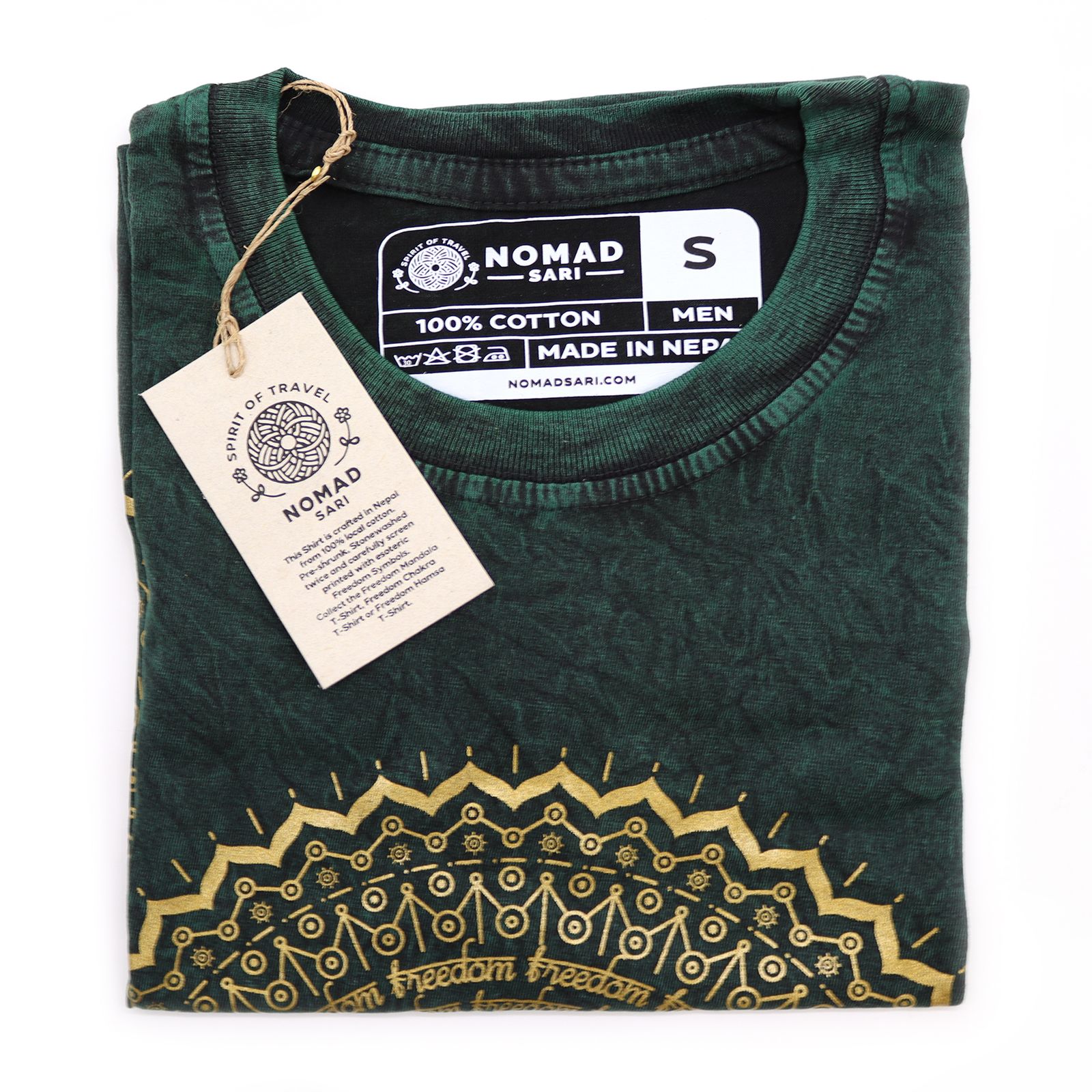 Camiseta Nomad Sari Pequeña - Mandala - Verde - Imagen 3