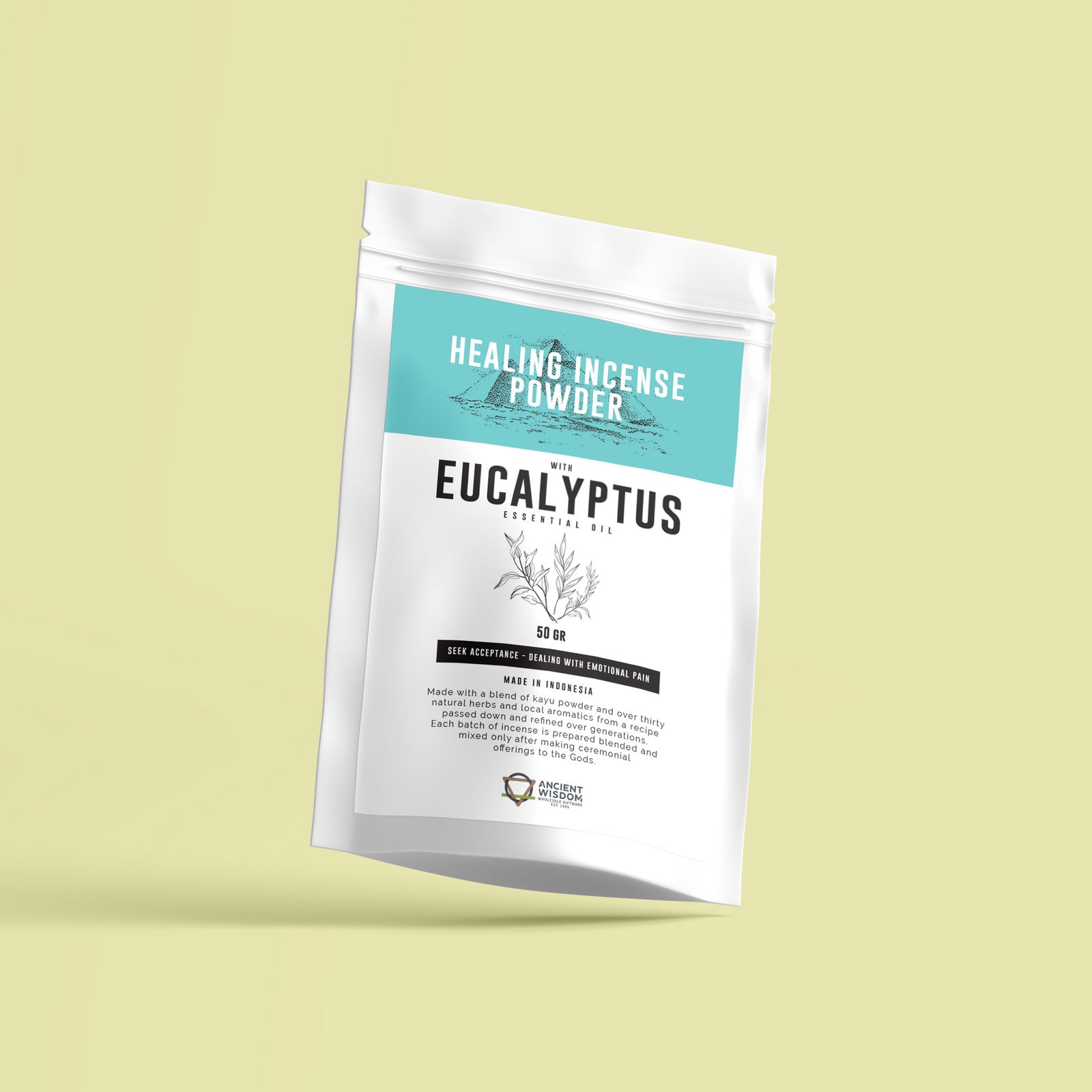 Healing Incense Powder - Eucalyptus 50gm - Imagen 3